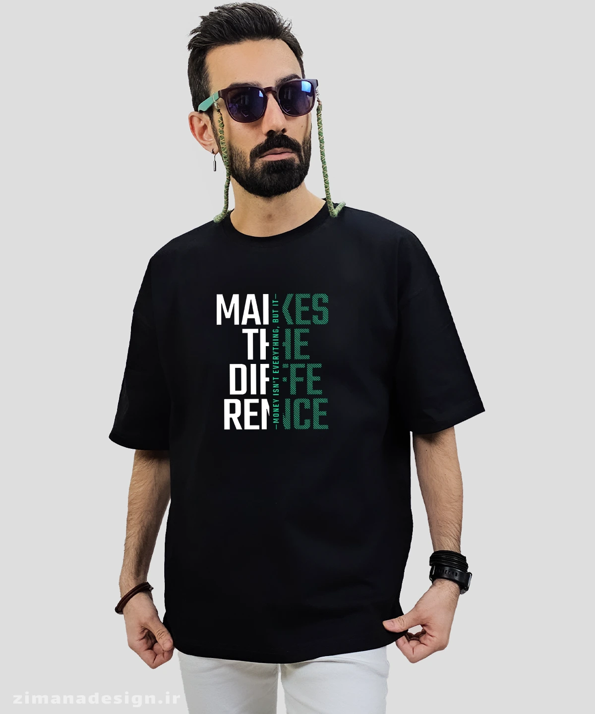 تیشرت لش مردانه و زنانه مدل شعار makes the difference | تفاوت را می‌سازد