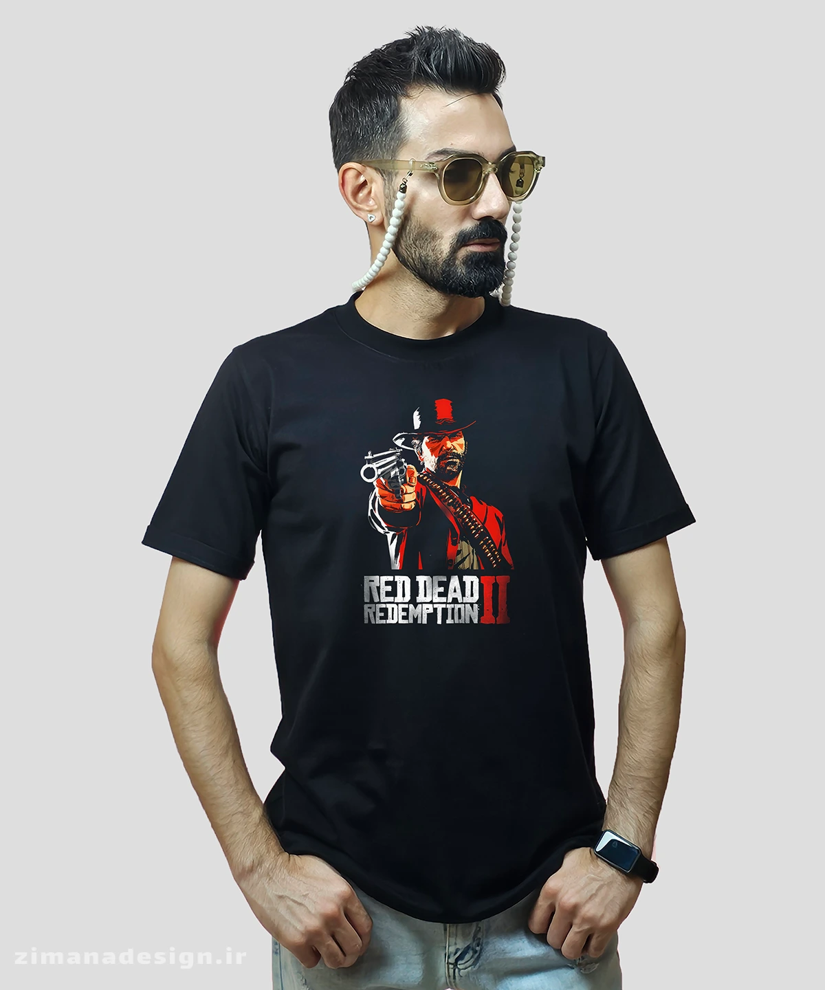 zimanaproduct-0673-b-b5 تیشرت مردانه و زنانه گیم مدل رد دد 2 | Red Dead 2 - Image 1