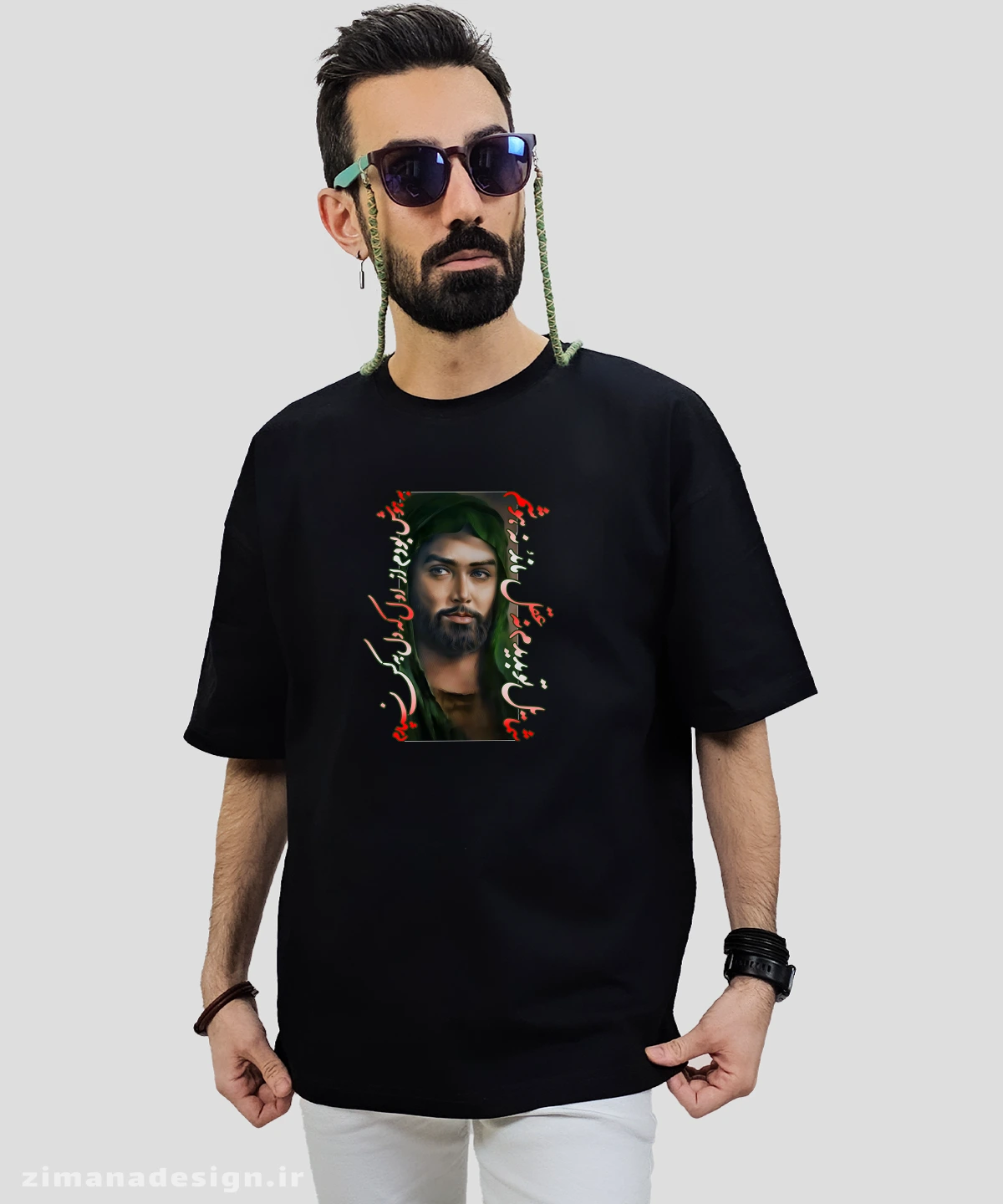 zimanaproduct-0674-l-b1 تیشرت لش مردانه و زنانه محرمی طرح شمایل تو بدیدم نه عقل ماند و نه هوشم کد 674 - Image 1
