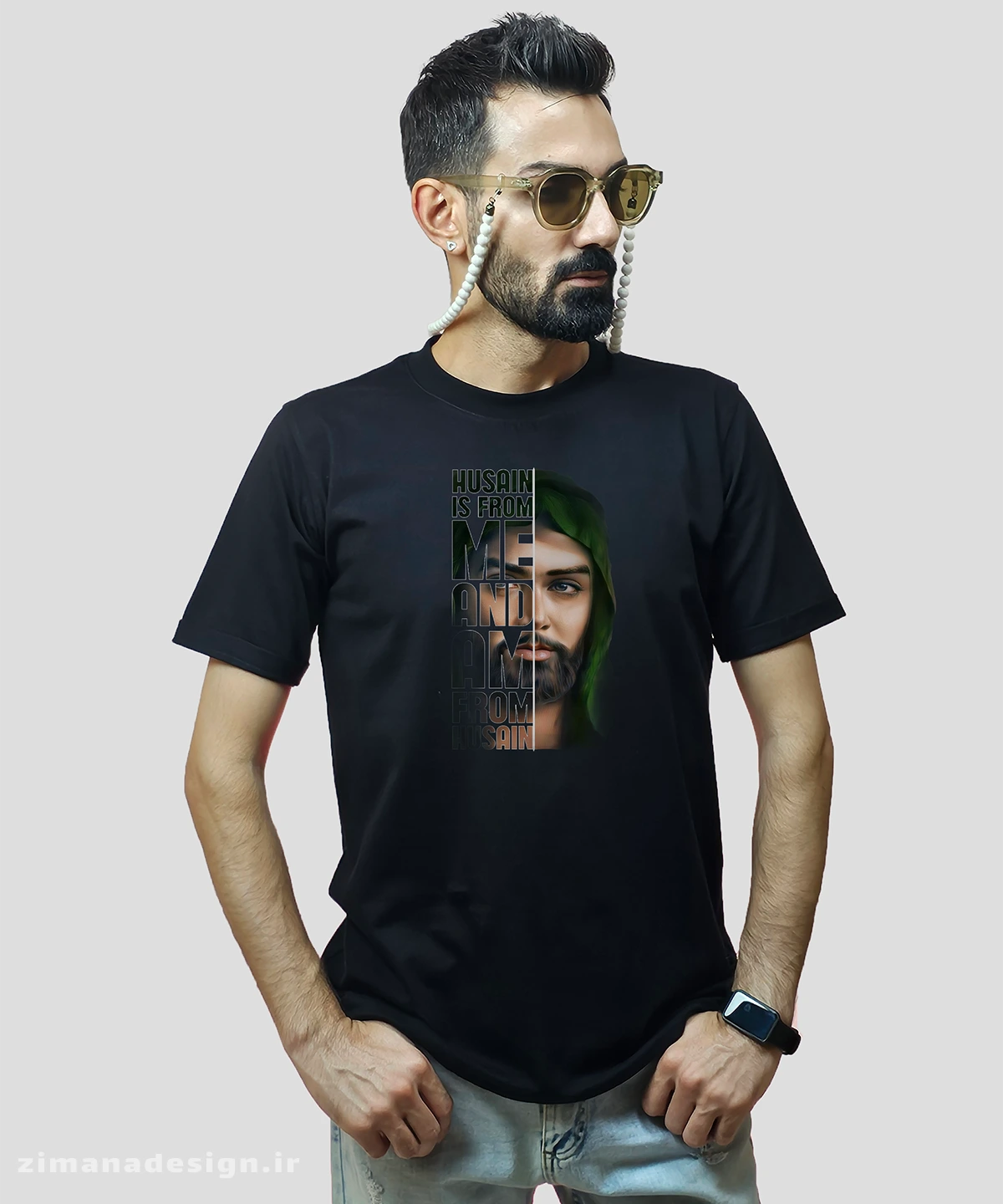 zimanaproduct-0675-b-b5 تیشرت مردانه و زنانه مدل حسین از من است و من از حسین - Image 1