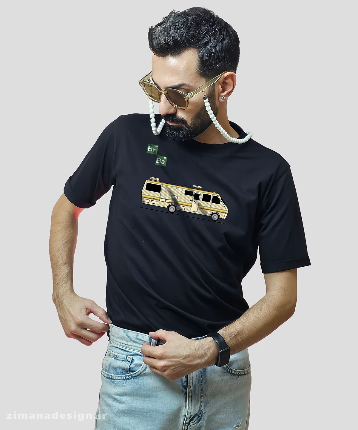 zimanaproduct-0677-b-b5 تیشرت مردانه و زنانه مدل اتوبوس بریکینگ بد - Image 1