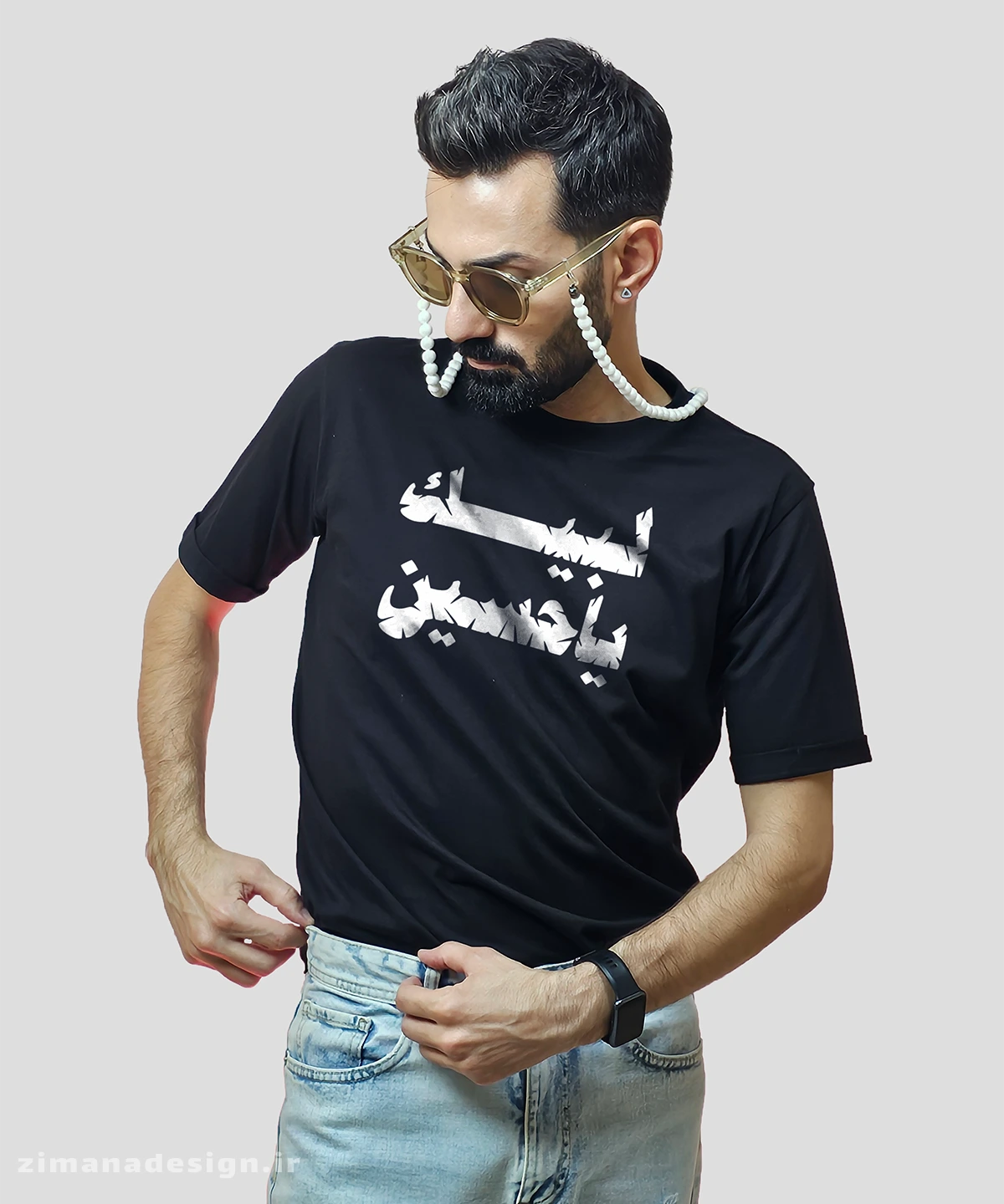 zimanaproduct-0681-b-b5 تیشرت مردانه و زنانه محرمی مدل لبیک یا حسین - Image 1