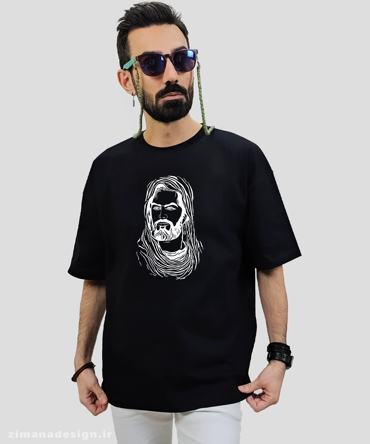 zimanaproduct-0687-l-b1 تیشرت لش مردانه و زنانه طرح امام علی (ع) - Image 1