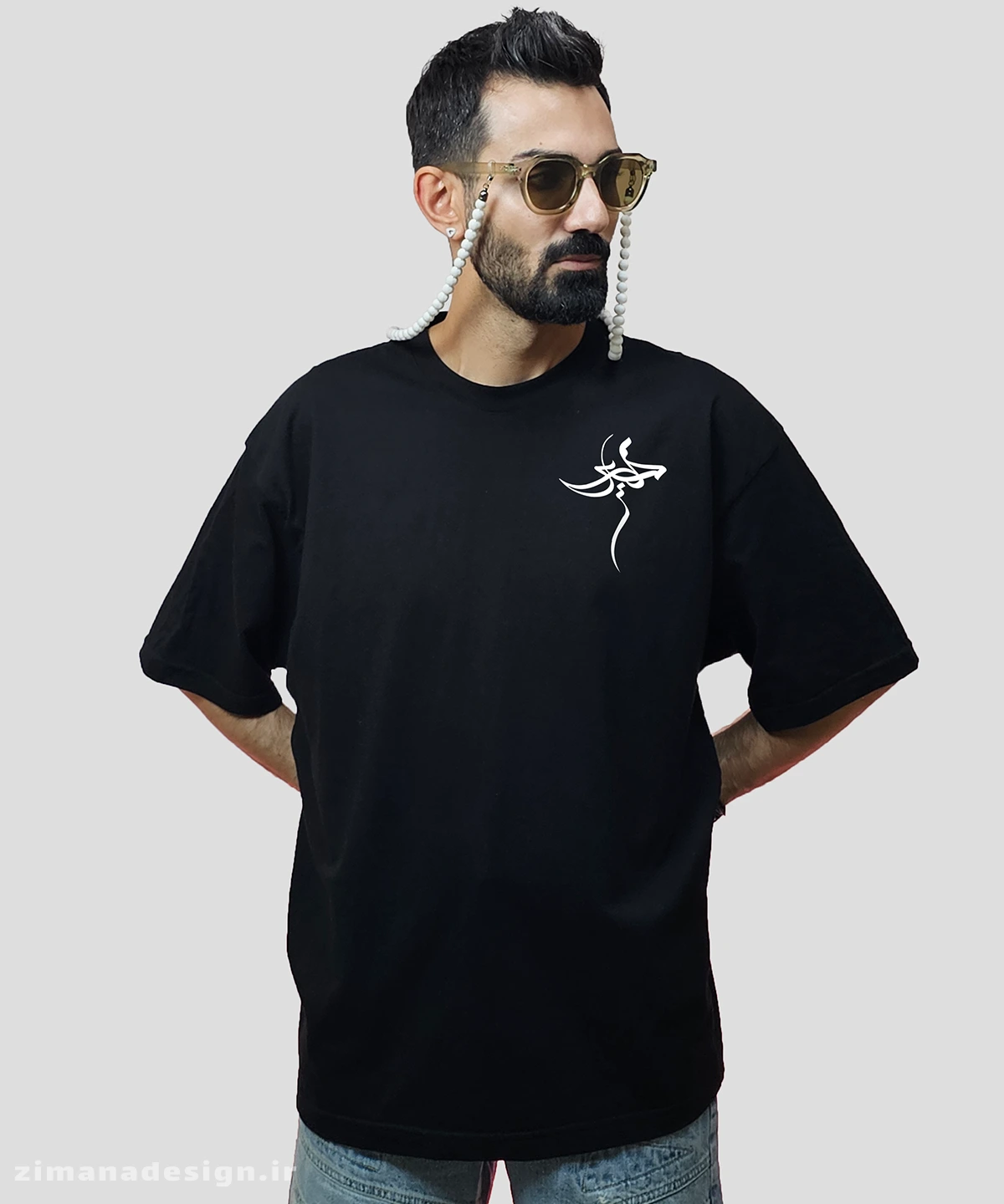 zimanaproduct-0696-l-b3 تیشرت لش مردانه و زنانه مذهبی طرح امام حسین (ع) کد 696 - Image 1