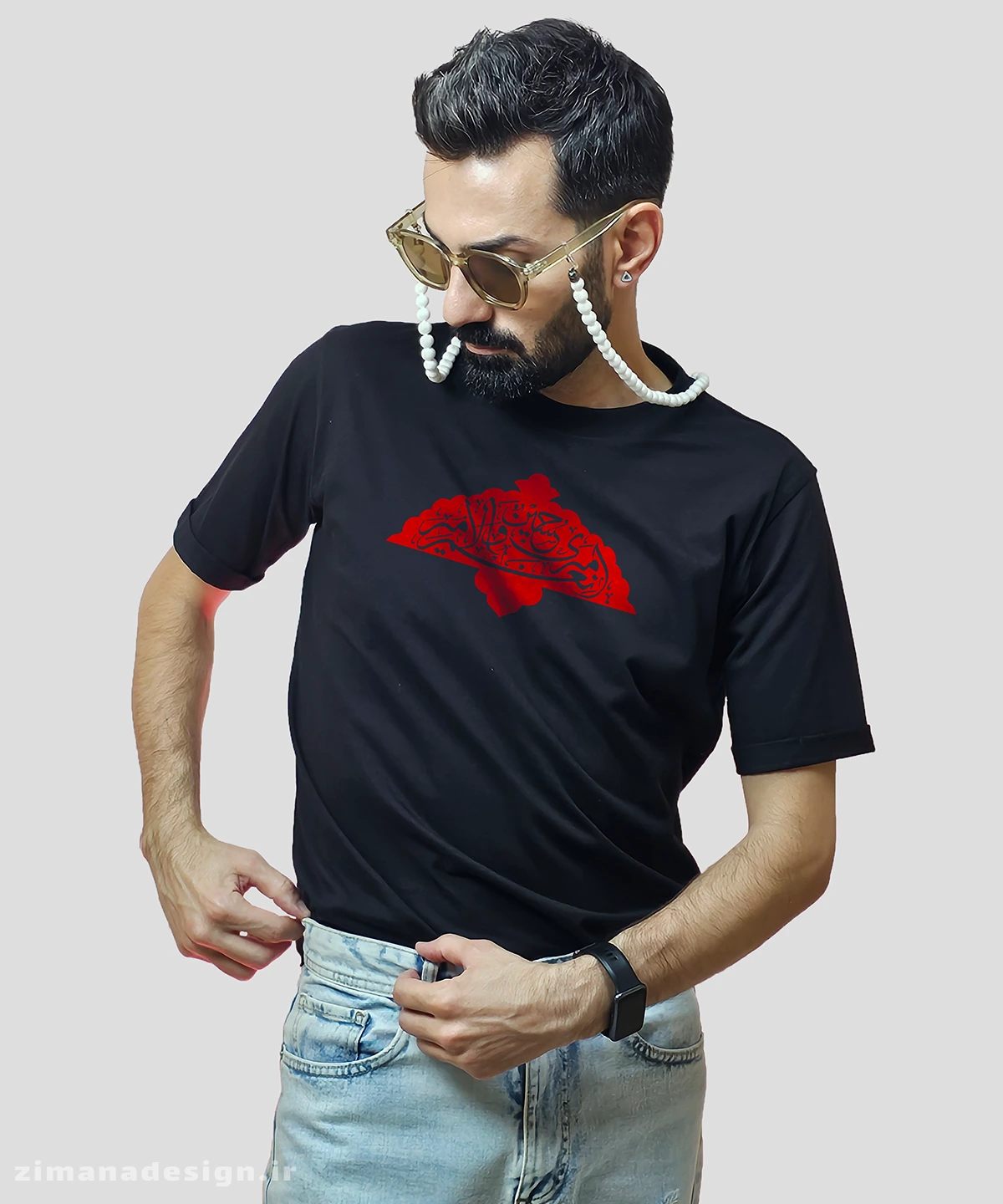 zimanaproduct-0697-b-b3 تیشرت مردانه و زنانه مذهبی طرح امیری حسین و نعم الامیر کد 697 - Image 1