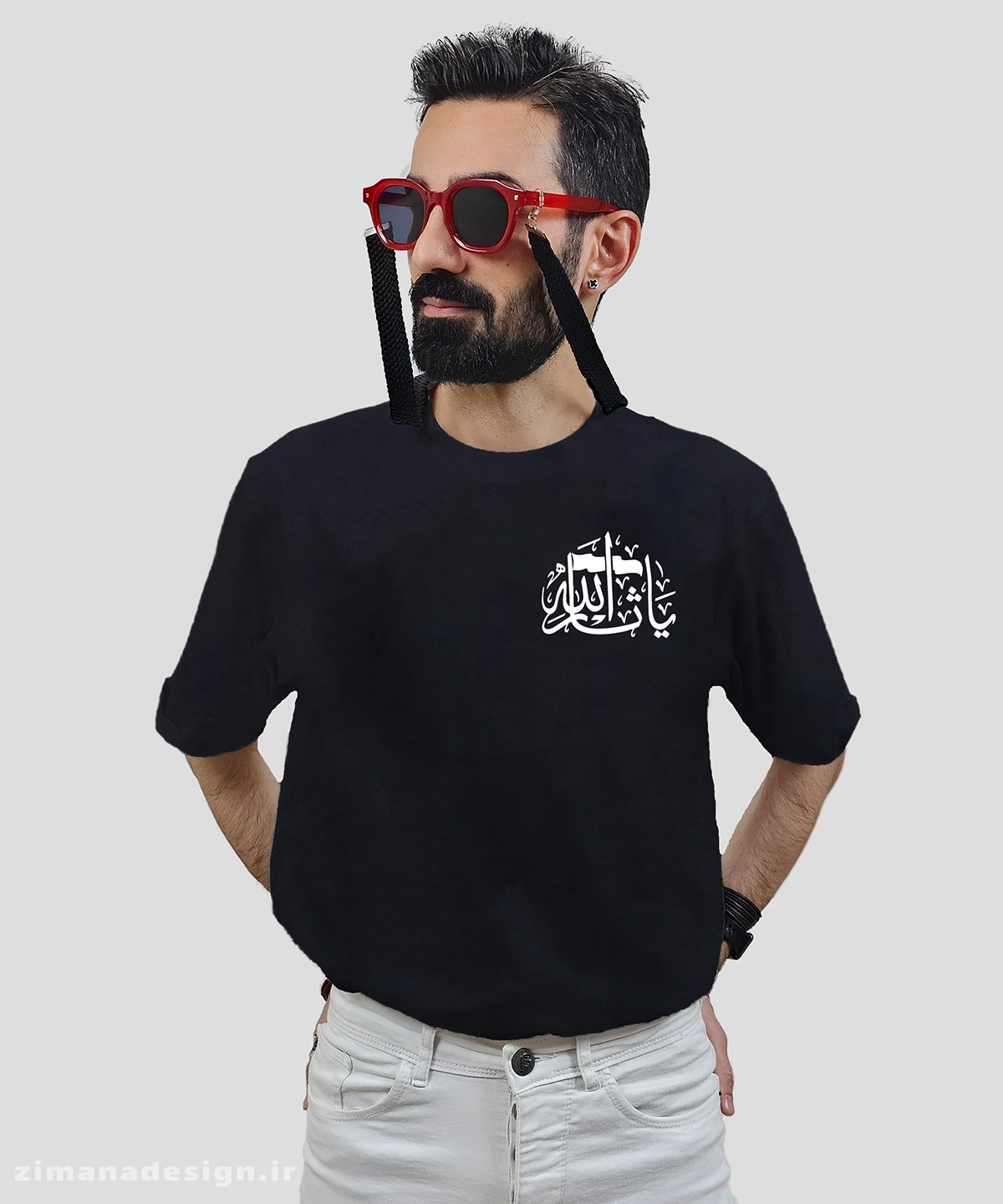 zimanaproduct-0701-b-b3 تیشرت مردانه و زنانه مذهبی امام حسین طرح یا ثارالله کد 701 - Image 1