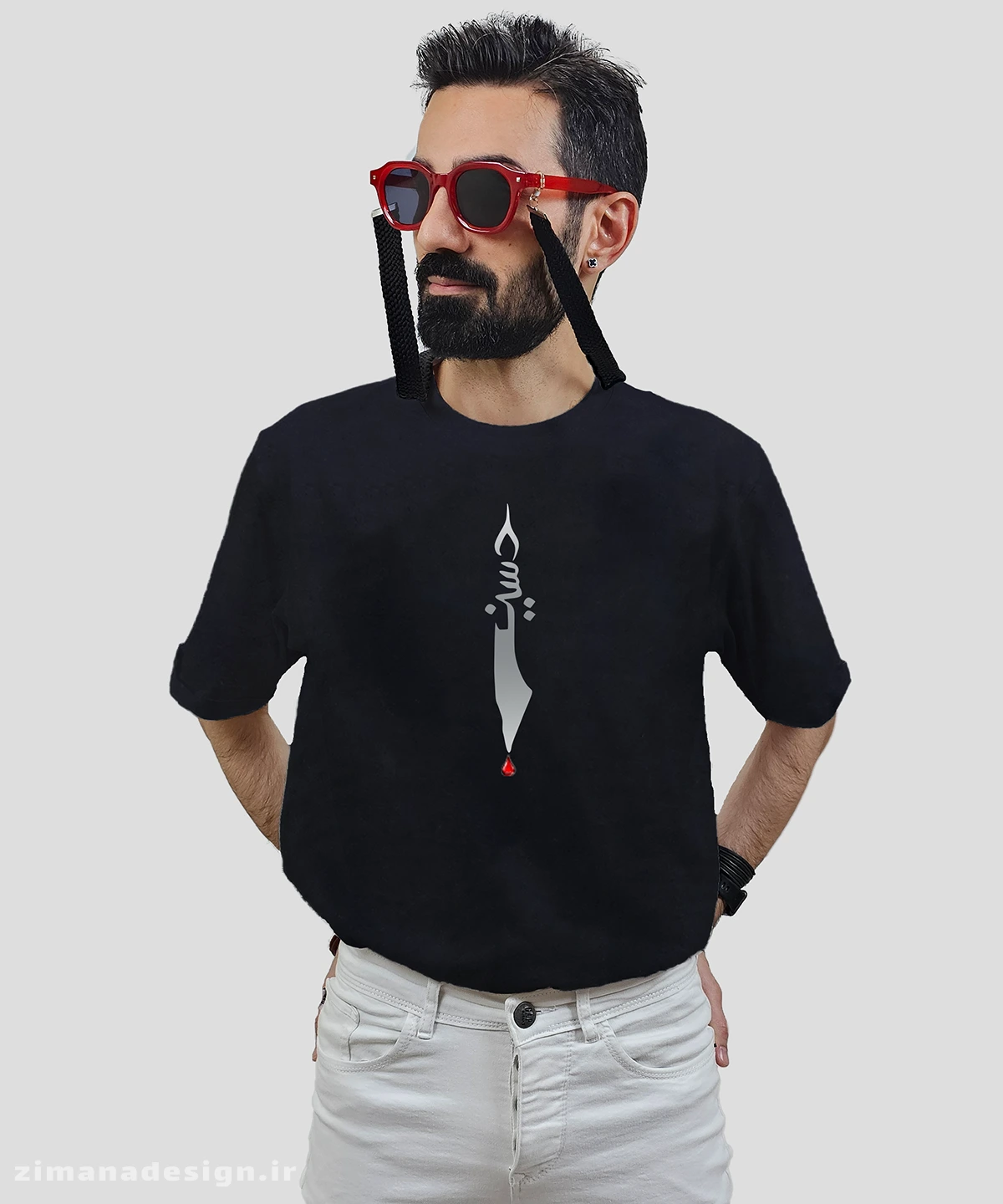 zimanaproduct-0708-b-b3 تیشرت مردانه و زنانه محرمی طرح حسین(ع) کد 708 - Image 1