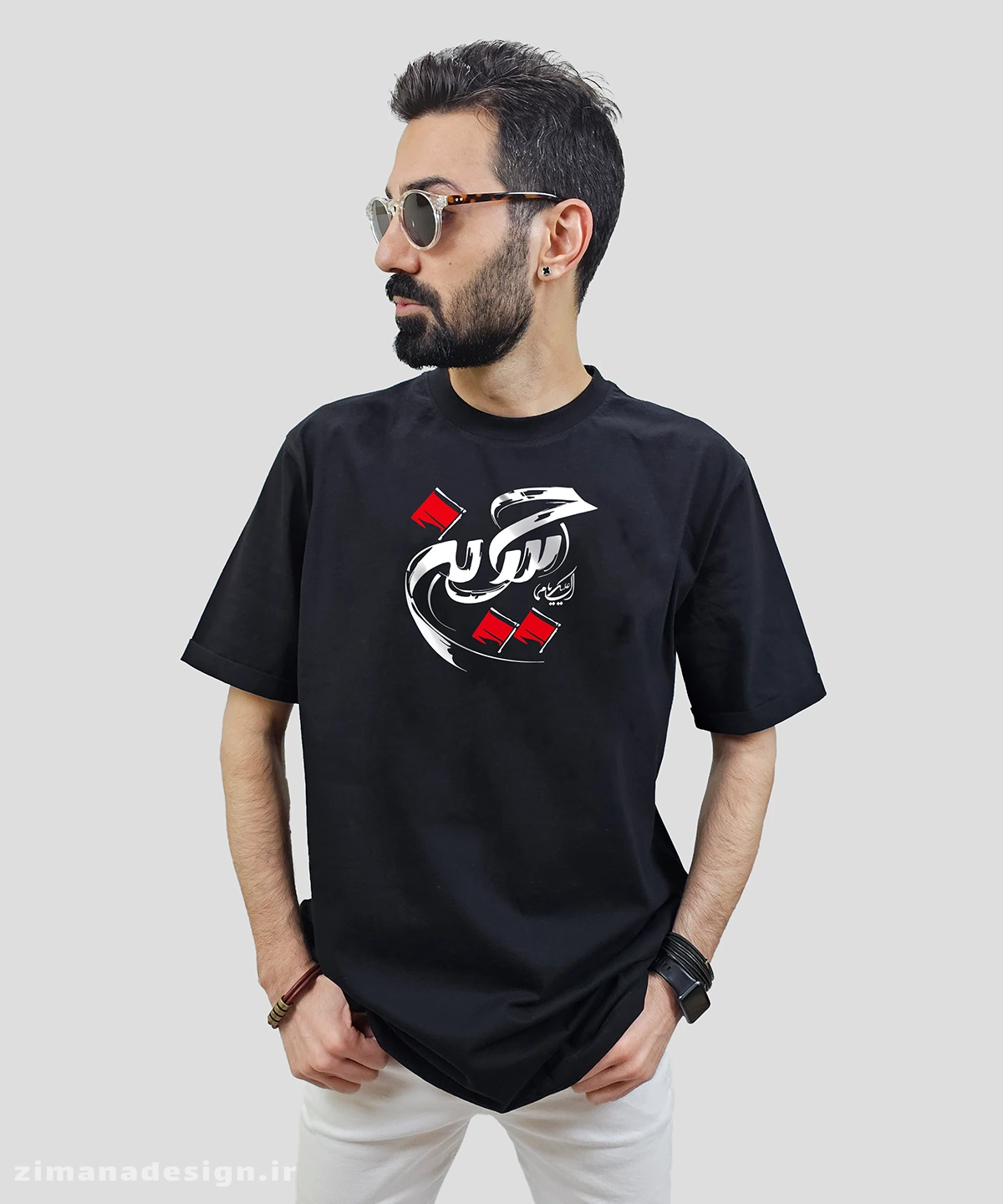 zimanaproduct-0709-b-b3 تیشرت مردانه و زنانه مذهبی طرح السلام علیک یا حسین کد 709 - Image 1