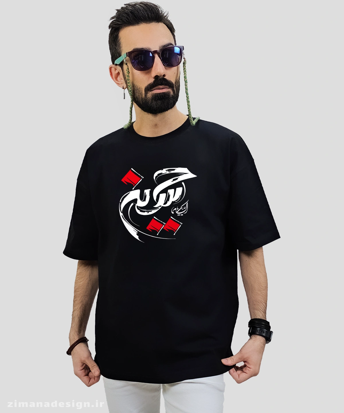 zimanaproduct-0709-l-b تیشرت لش مردانه و زنانه مذهبی طرح السلام علیک یا حسین کد 709 - Image 1