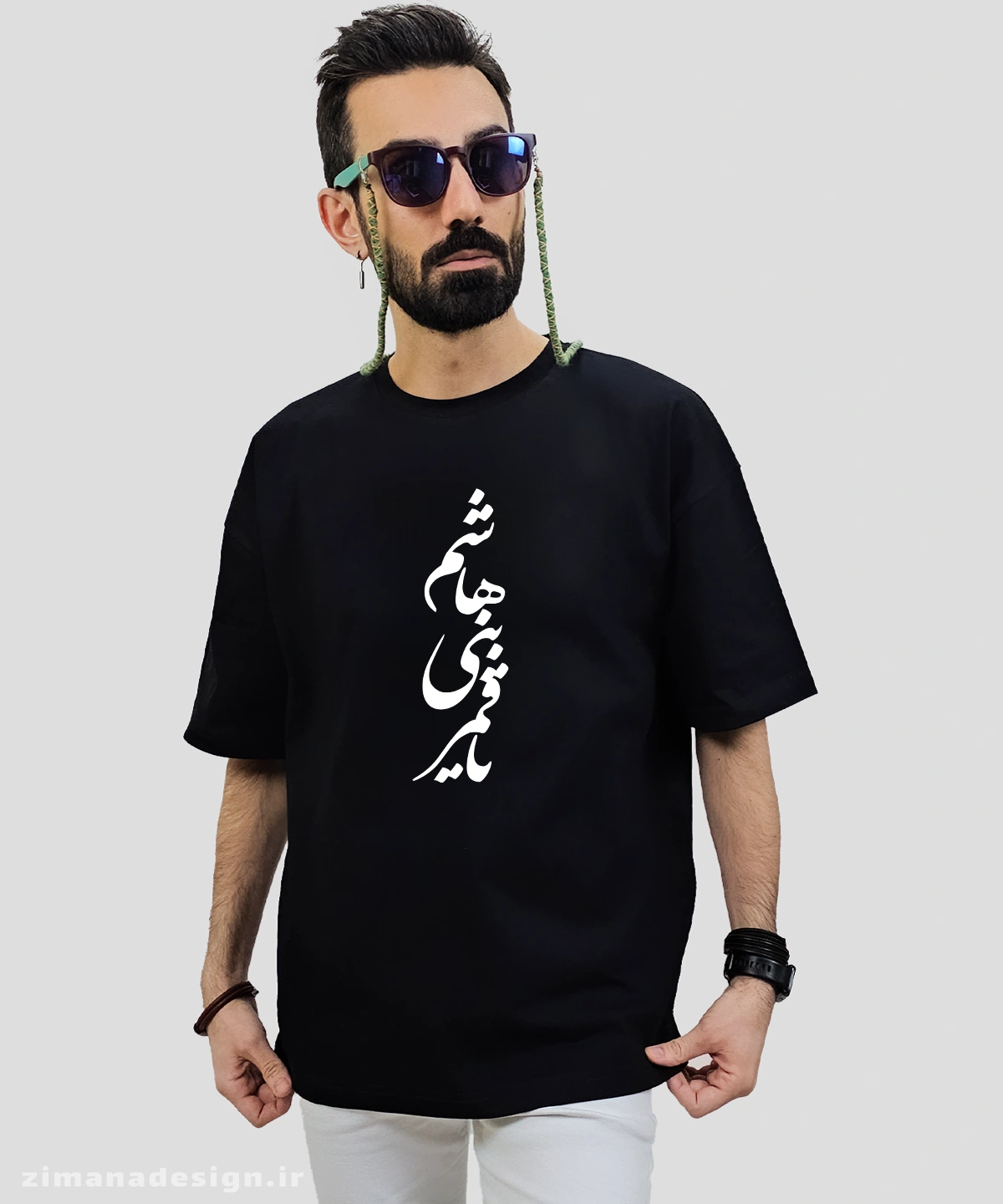 zimanaproduct-0714-l-b تیشرت لش مردانه و زنانه مذهبی طرح یا قمر بنی هاشم کد 714 - Image 1