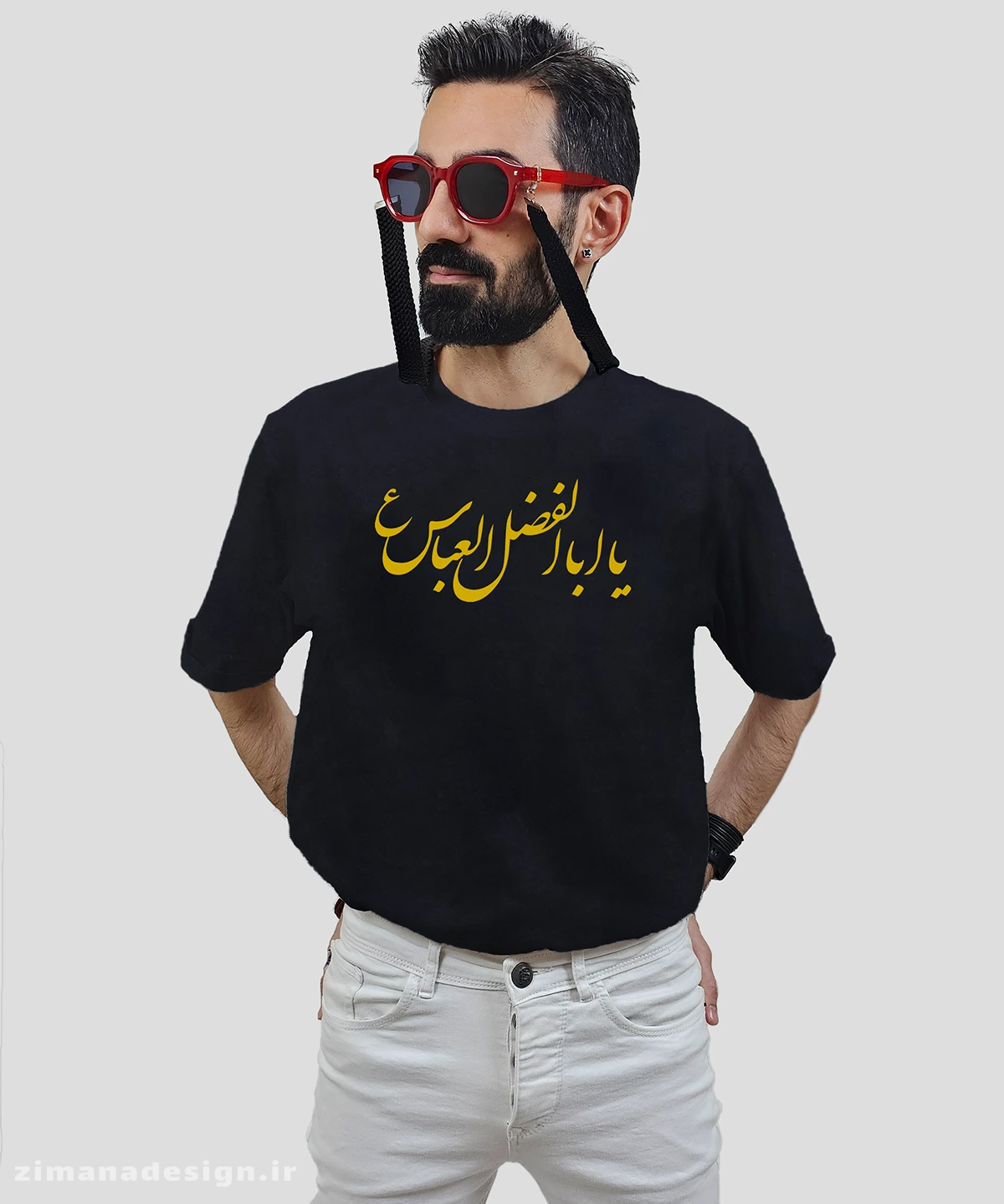 zimanaproduct-0716-b-b3 تیشرت مردانه و زنانه مذهبی طرح یا اباالفضل عباس (ع) کد 716 - Image 1