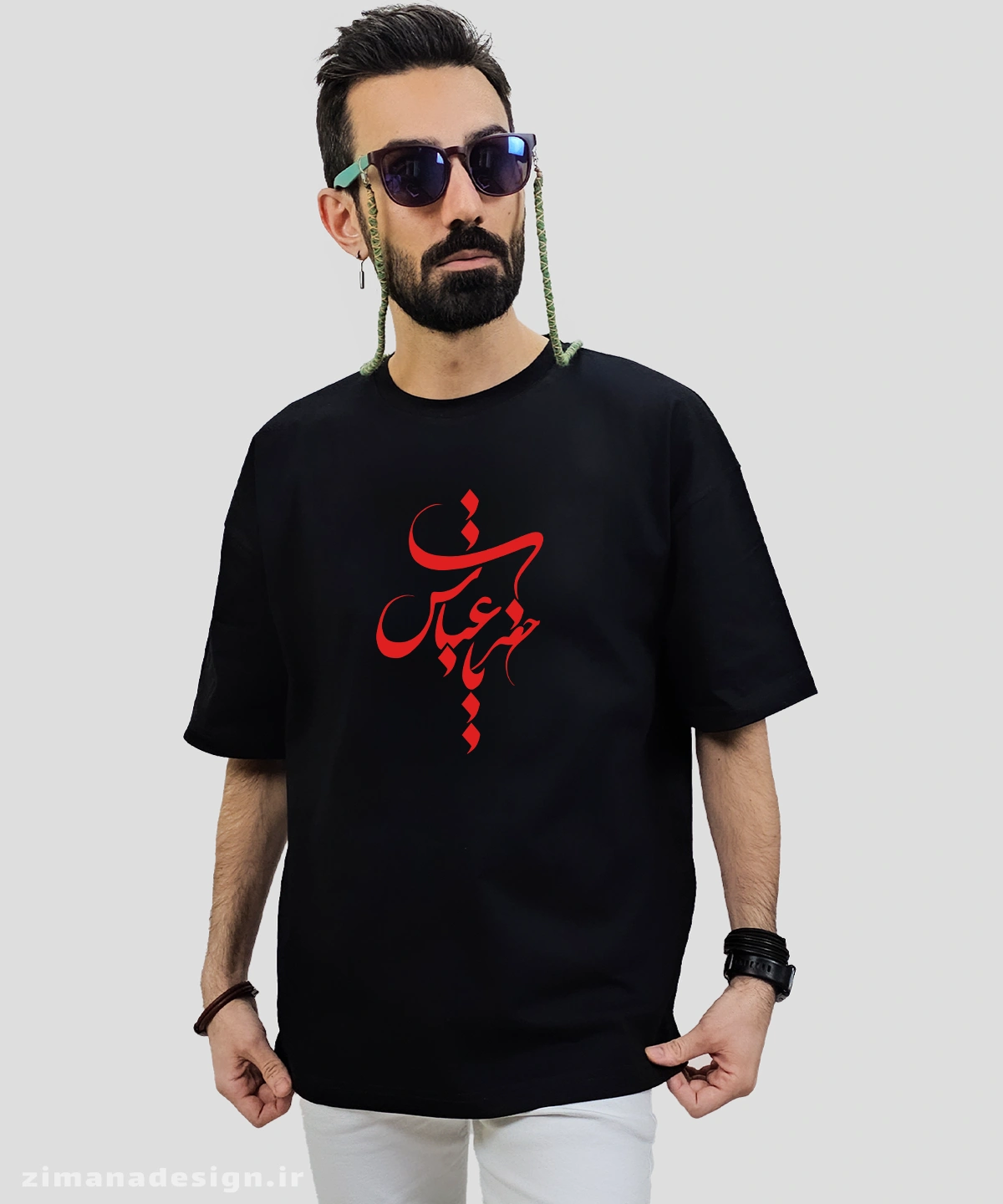 zimanaproduct-0717-l-b تیشرت لش مردانه و زنانه مذهبی طرح یا حضرت عباس کد 717 - Image 1