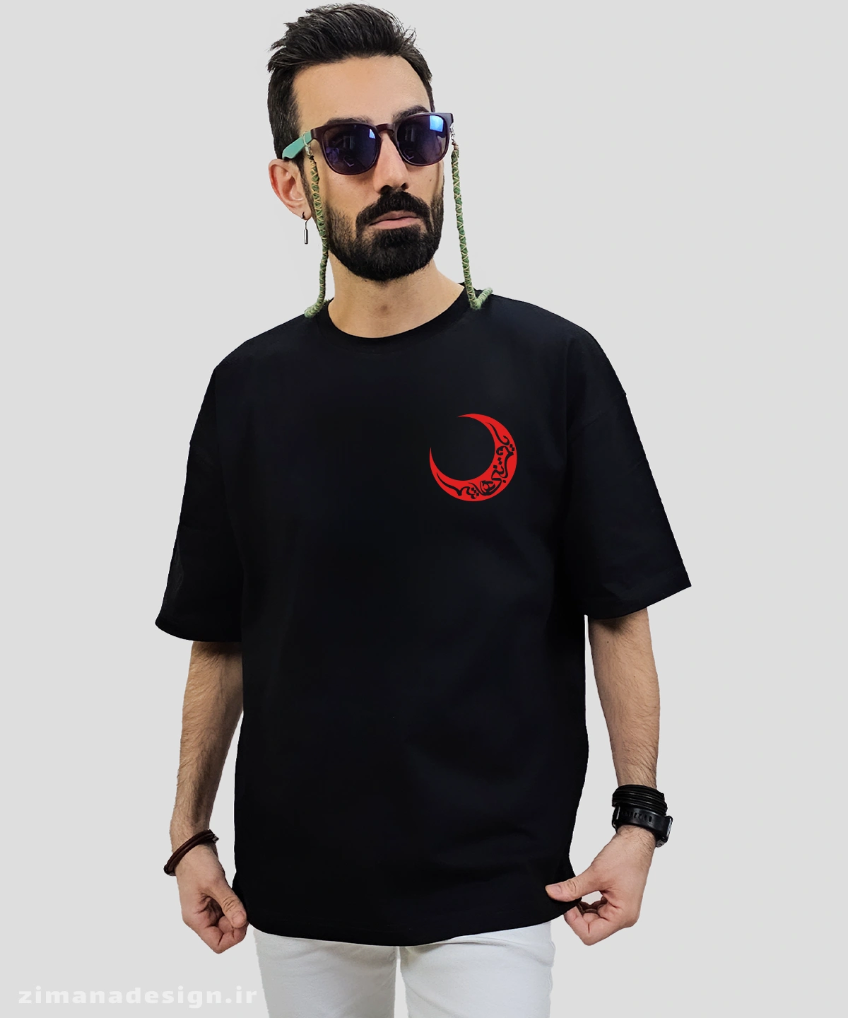 zimanaproduct-0721-l-b تیشرت لش مردانه و زنانه مذهبی طرح ماه یا قمر بنی هاشم کد 721 - Image 1