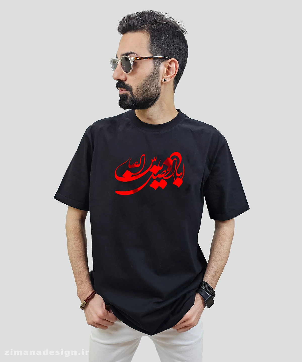 zimanaproduct-0722-b-b3 تیشرت مردانه و زنانه مذهبی طرح یا اباالفضل عباس کد 722 - Image 1