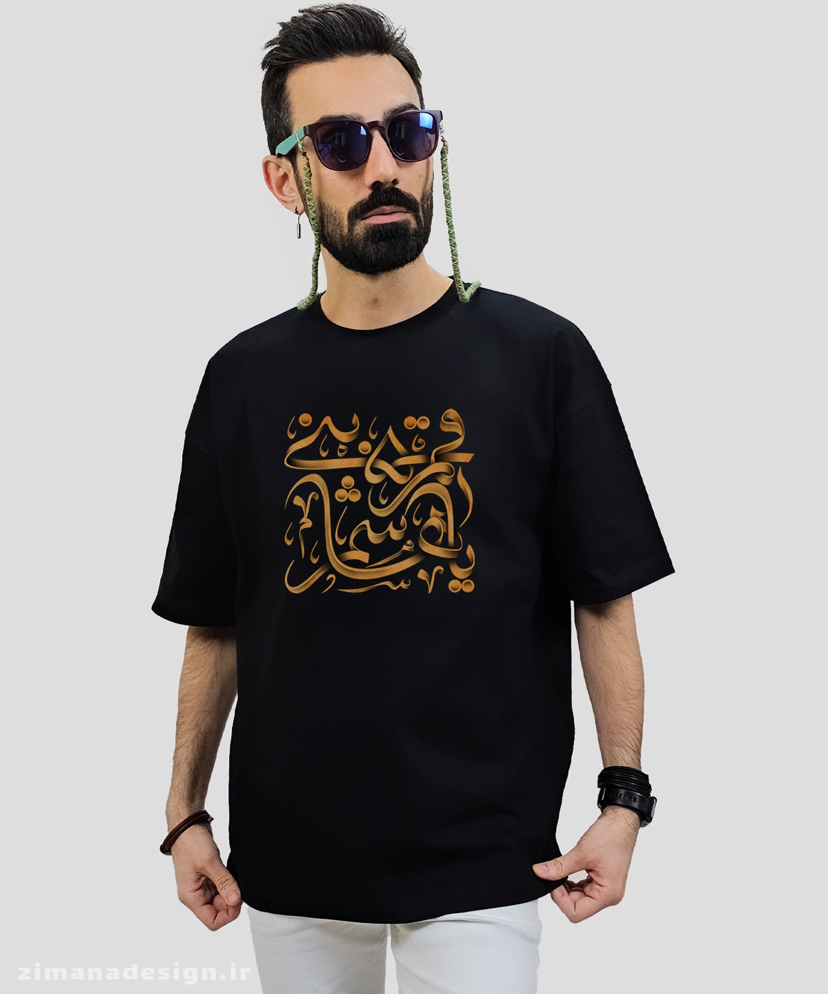 zimanaproduct-0724-l-b تیشرت لش مردانه و زنانه مذهبی طرح یا قمر بنی هاشم کد 724 - Image 1