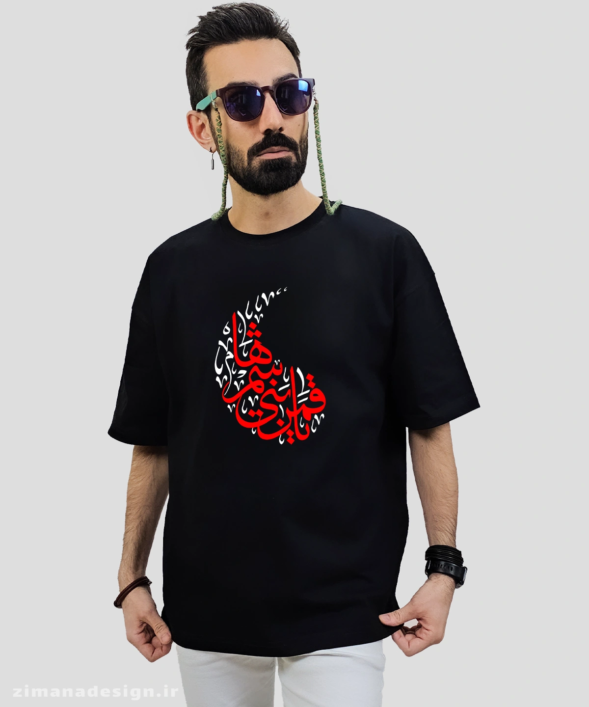 zimanaproduct-0726-l-b تیشرت لش مردانه و زنانه مذهبی طرح یا قمر بنی هاشم کد 726 - Image 1