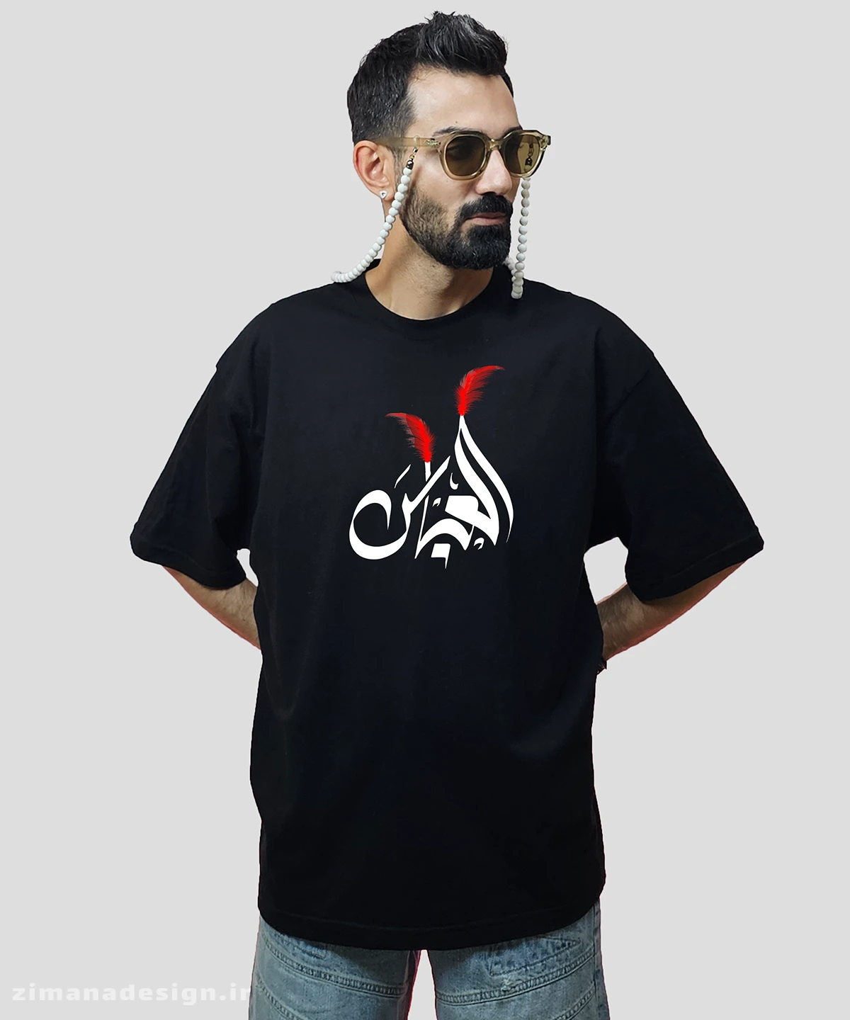 zimanaproduct-0727-l-b3 تیشرت لش مردانه و زنانه مذهبی طرح عباس کد 727 - Image 1