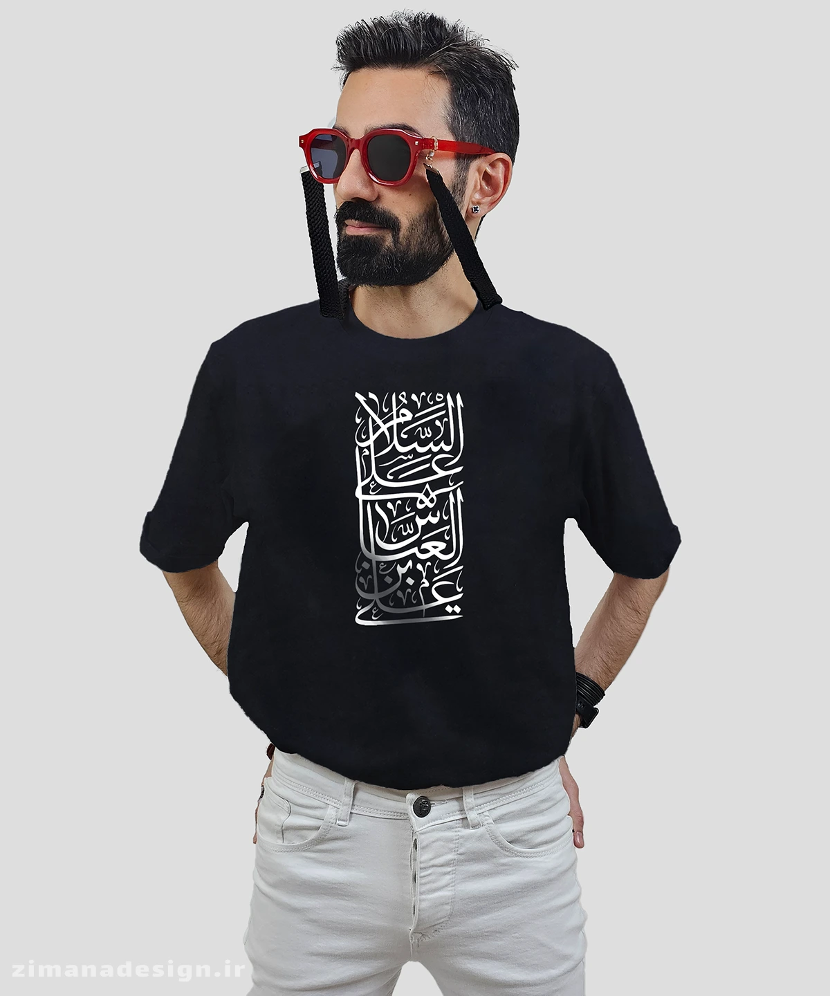 zimanaproduct-0730-b-b3 تیشرت مردانه و زنانه مذهبی طرح السلام علیک یا اباالفضل العباس کد 729 - Image 1
