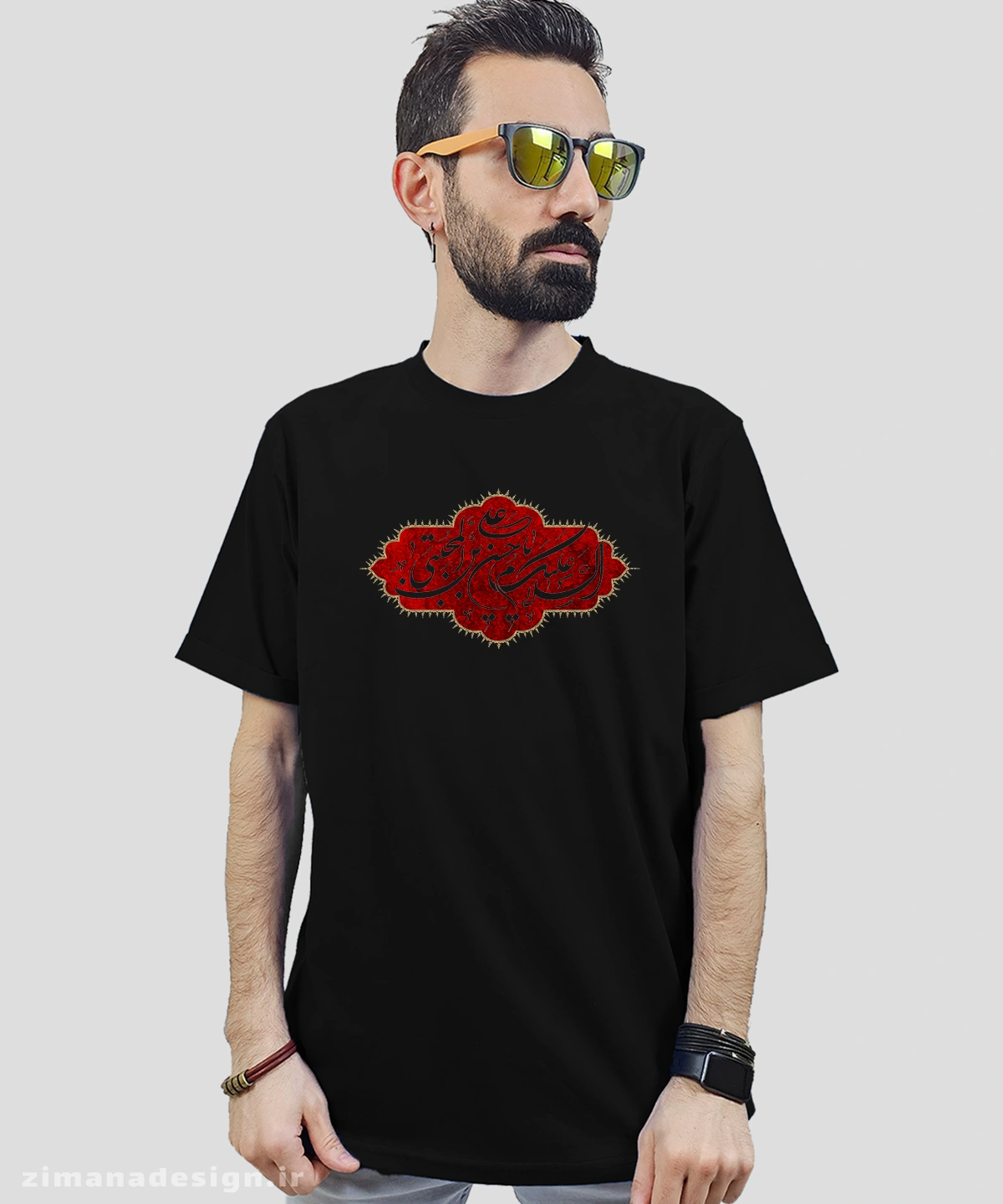 zimanaproduct-0740-b-b2 تیشرت مردانه و زنانه مذهبی طرح السلام علیک یا حسن بن علی المجتبی کد 740 - Image 1