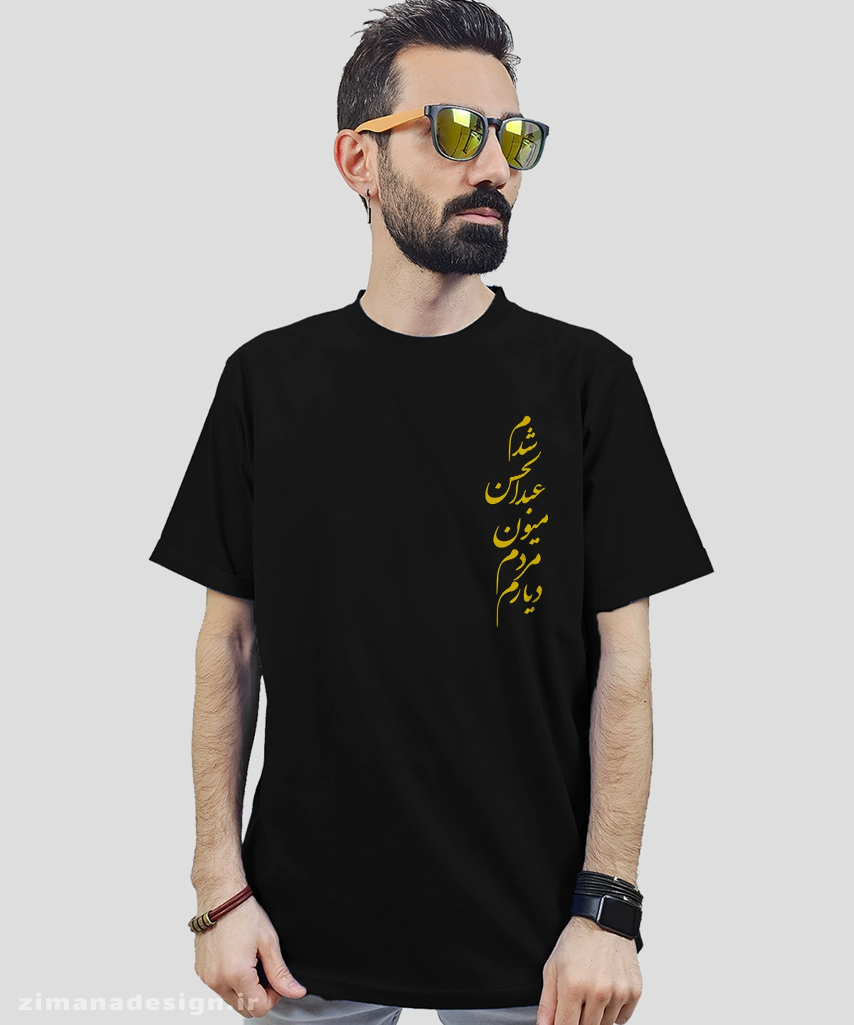 zimanaproduct-0741-b-b2 تیشرت مردانه و زنانه مذهبی طرح شدم عبد الحسن میون مردم دیارم کد 741 - Image 1