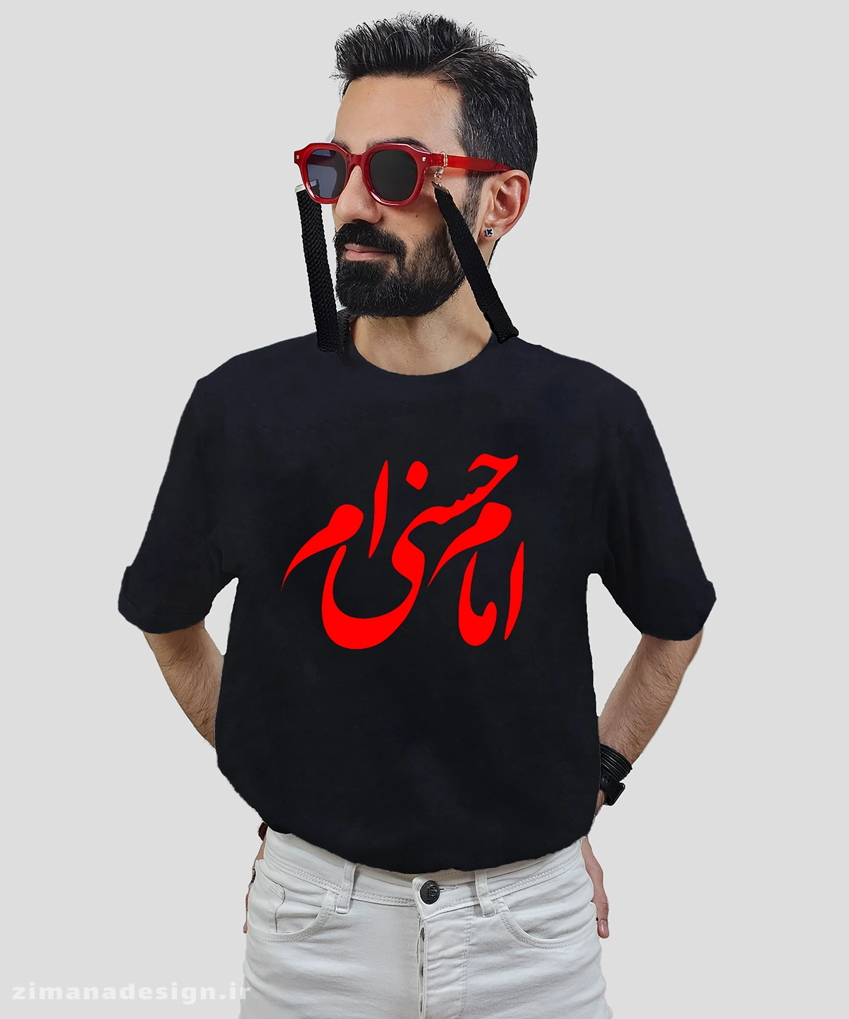 zimanaproduct-0743-b-b3 تیشرت مردانه و زنانه مذهبی طرح امام حسنی ام کد 743 - Image 1