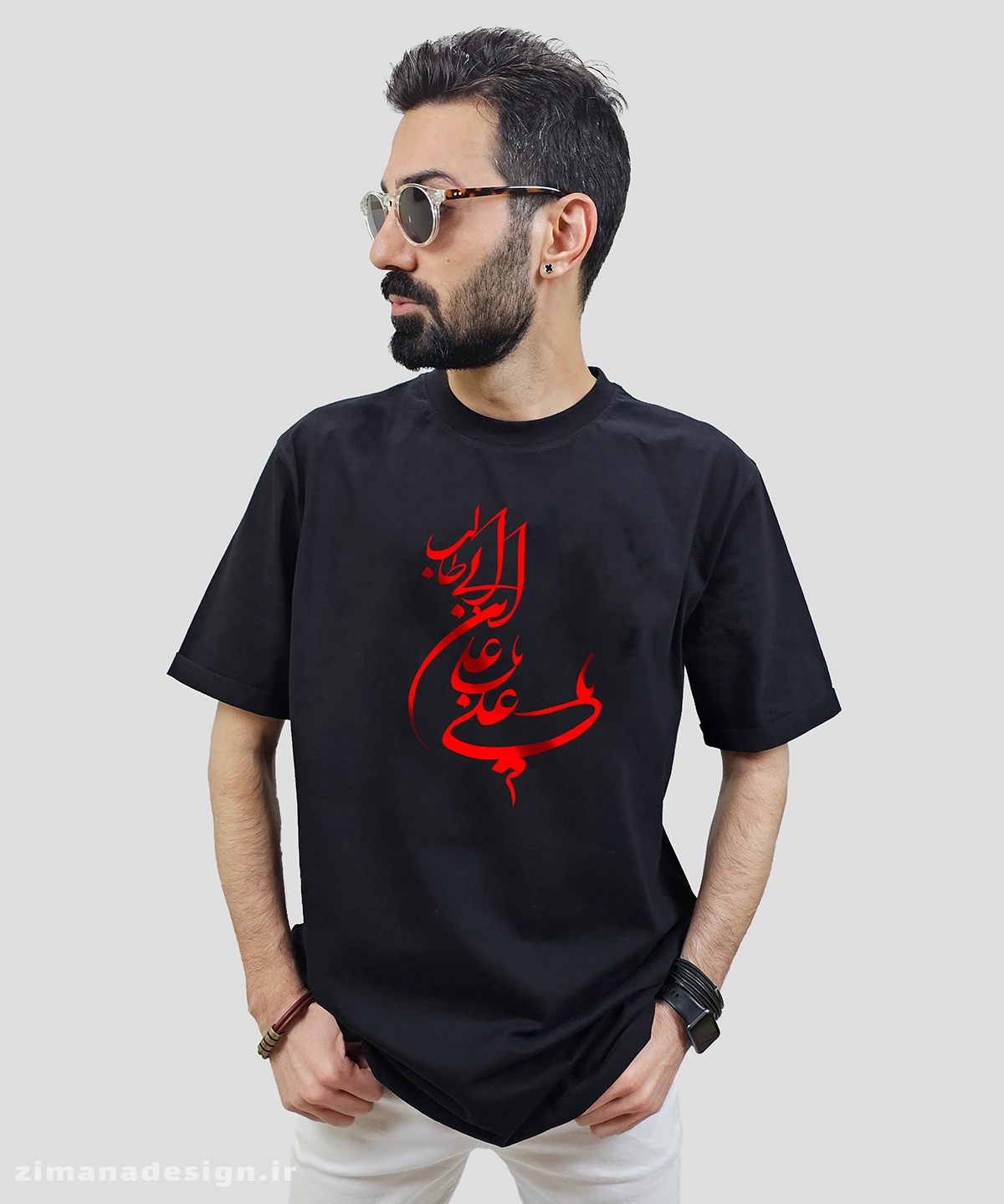 zimanaproduct-0747-b-b3 تیشرت مردانه و زنانه مذهبی طرح يا علي ابن ابي طالب کد 747 - Image 1