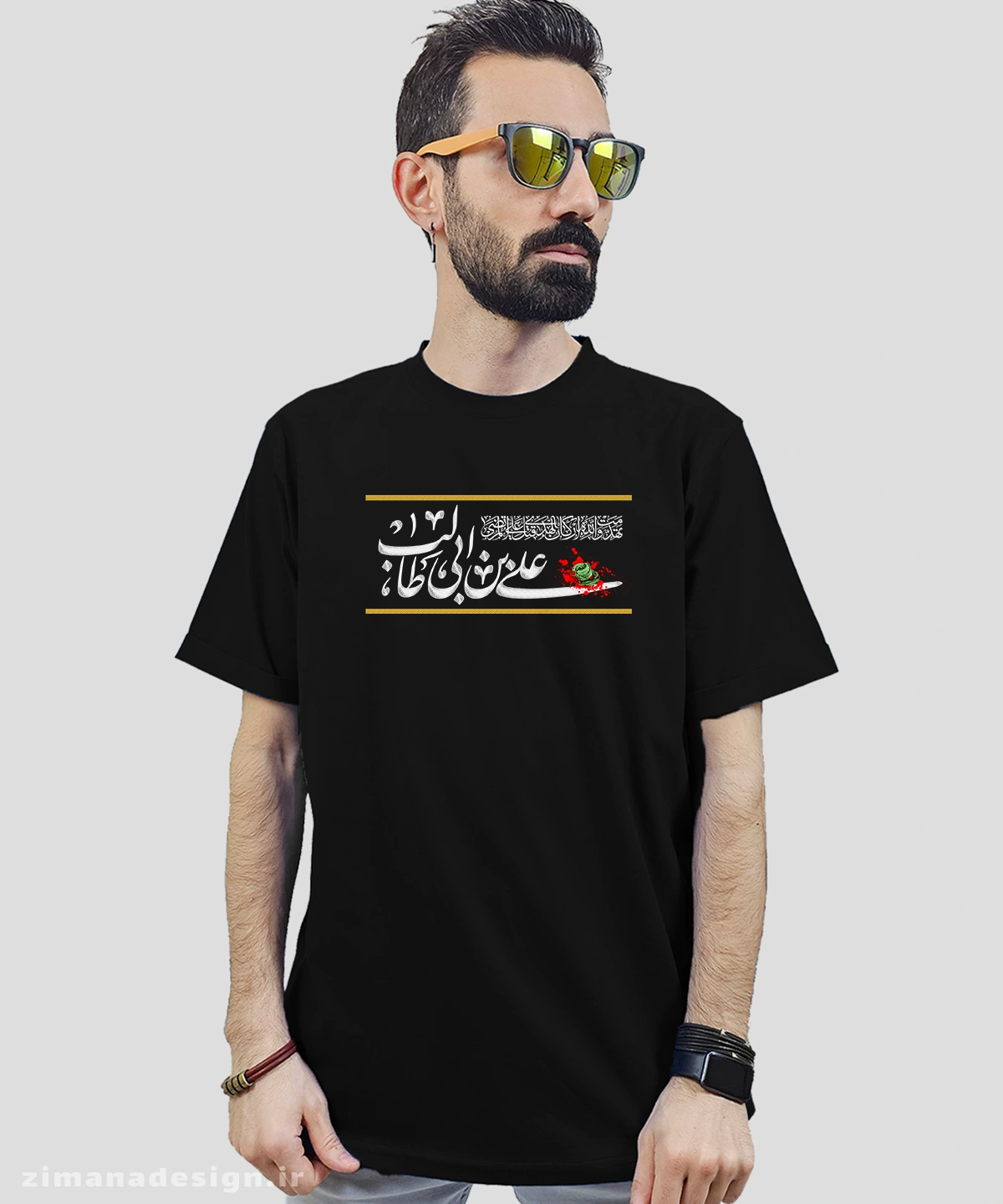 zimanaproduct-0755-b-b2 تیشرت مردانه و زنانه مذهبی طرح علی بن ابی طالب کد 755 - Image 1