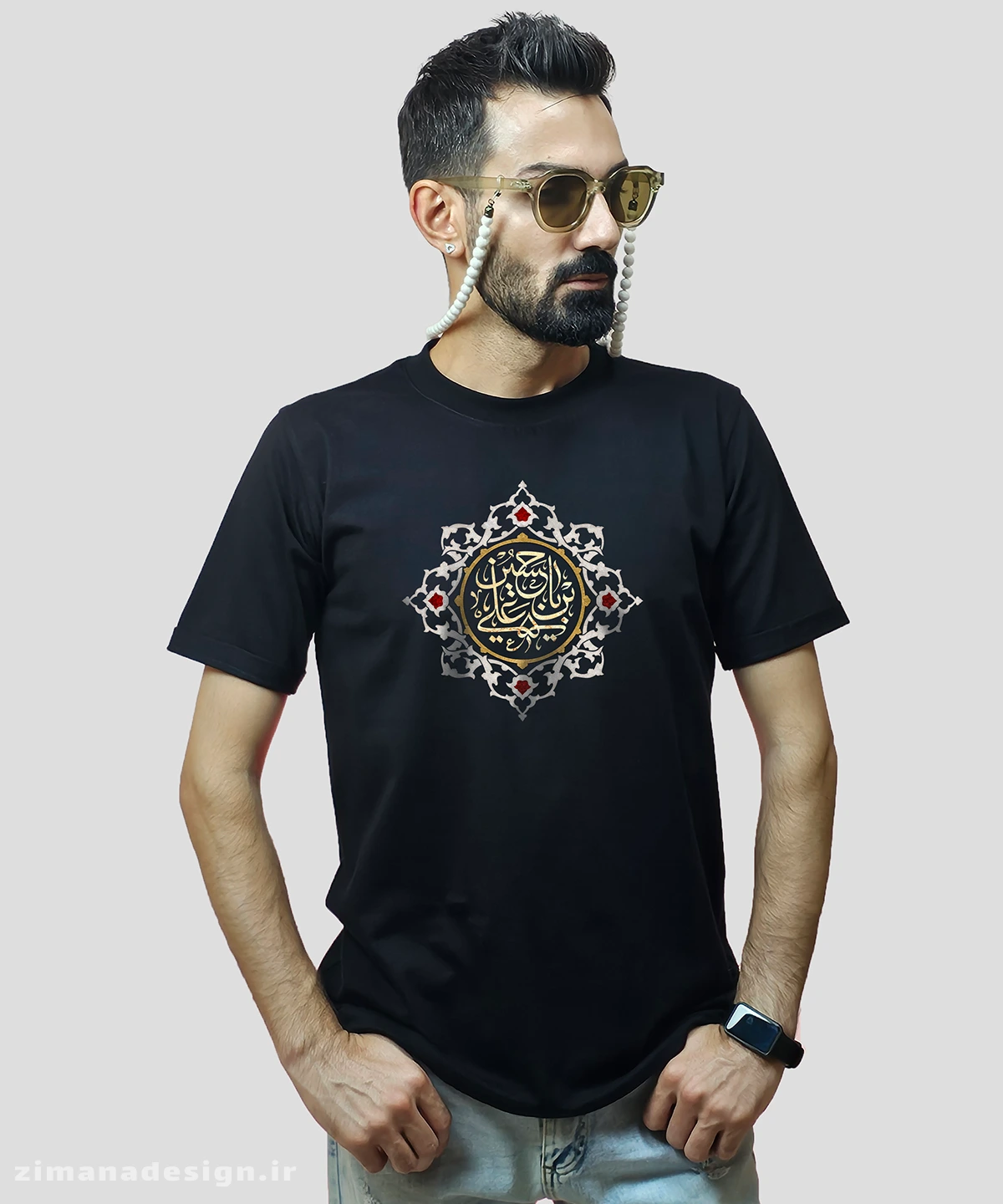 zimanaproduct-0756-b-b3 تیشرت مردانه و زنانه مذهبی طرح یا حسین بن علی کد 756 - Image 1