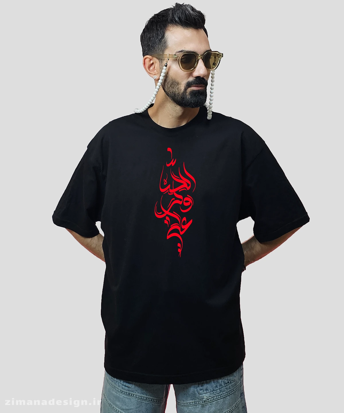 zimanaproduct-0760-l-b3 تیشرت لش مردانه و زنانه مذهبی طرح علی ولی الله کد 760 - Image 1