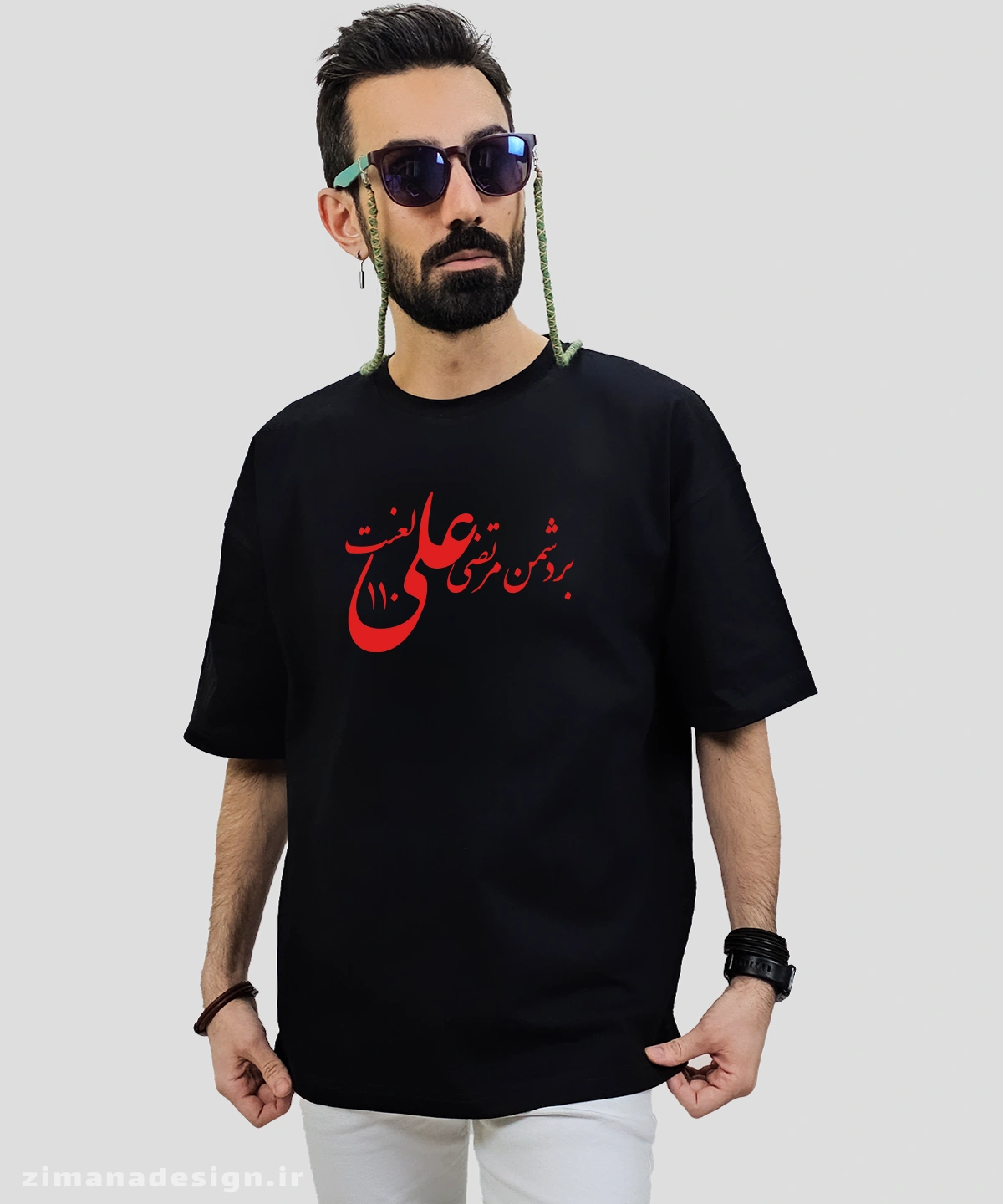 zimanaproduct-0761-l-b تیشرت لش مردانه و زنانه مذهبی طرح بر دشمن مرتضی علی لعنت کد 761 - Image 1