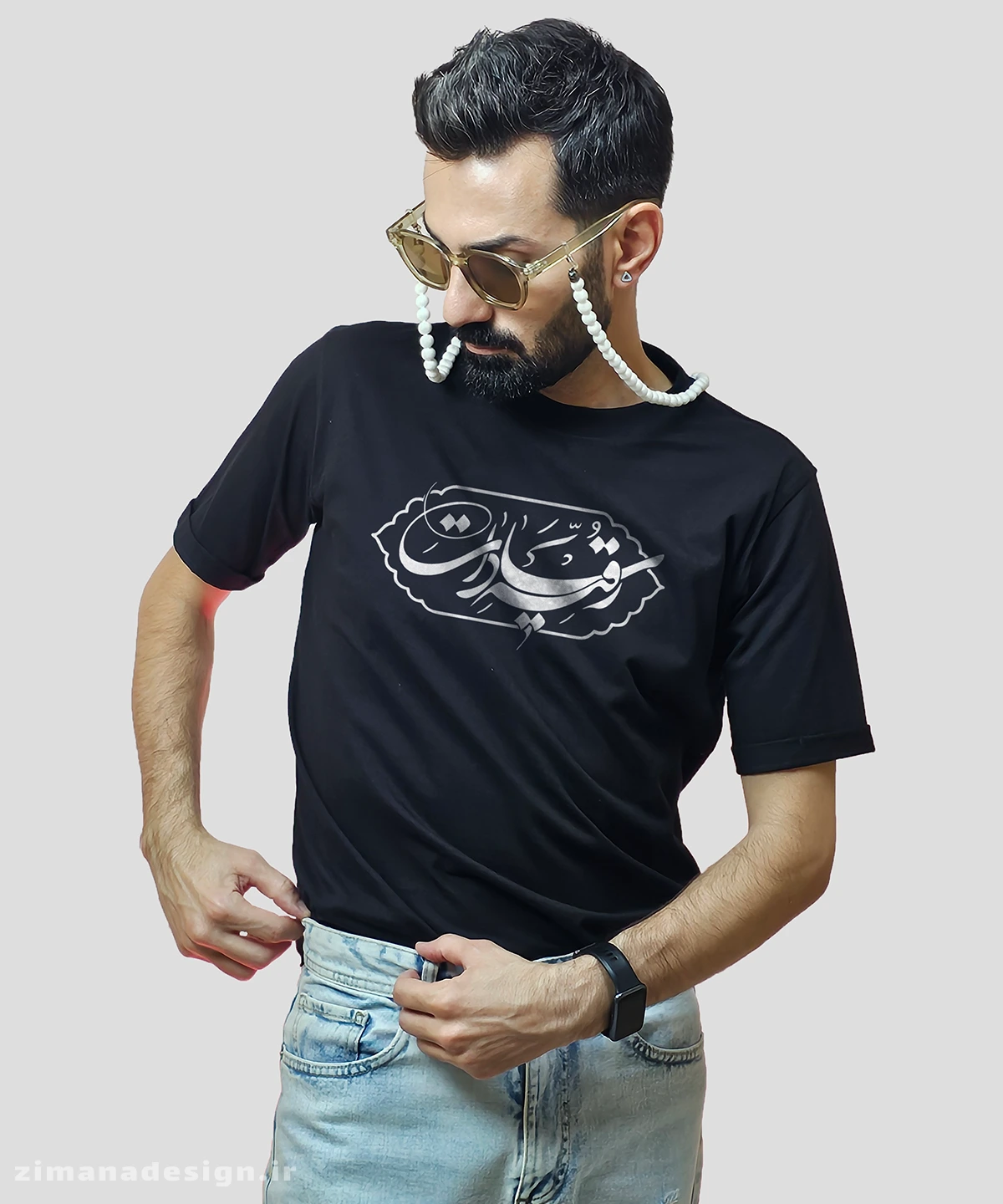zimanaproduct-0764-b-b3 تیشرت مردانه و زنانه مذهبی طرح رقیه سادات کد 764 - Image 1