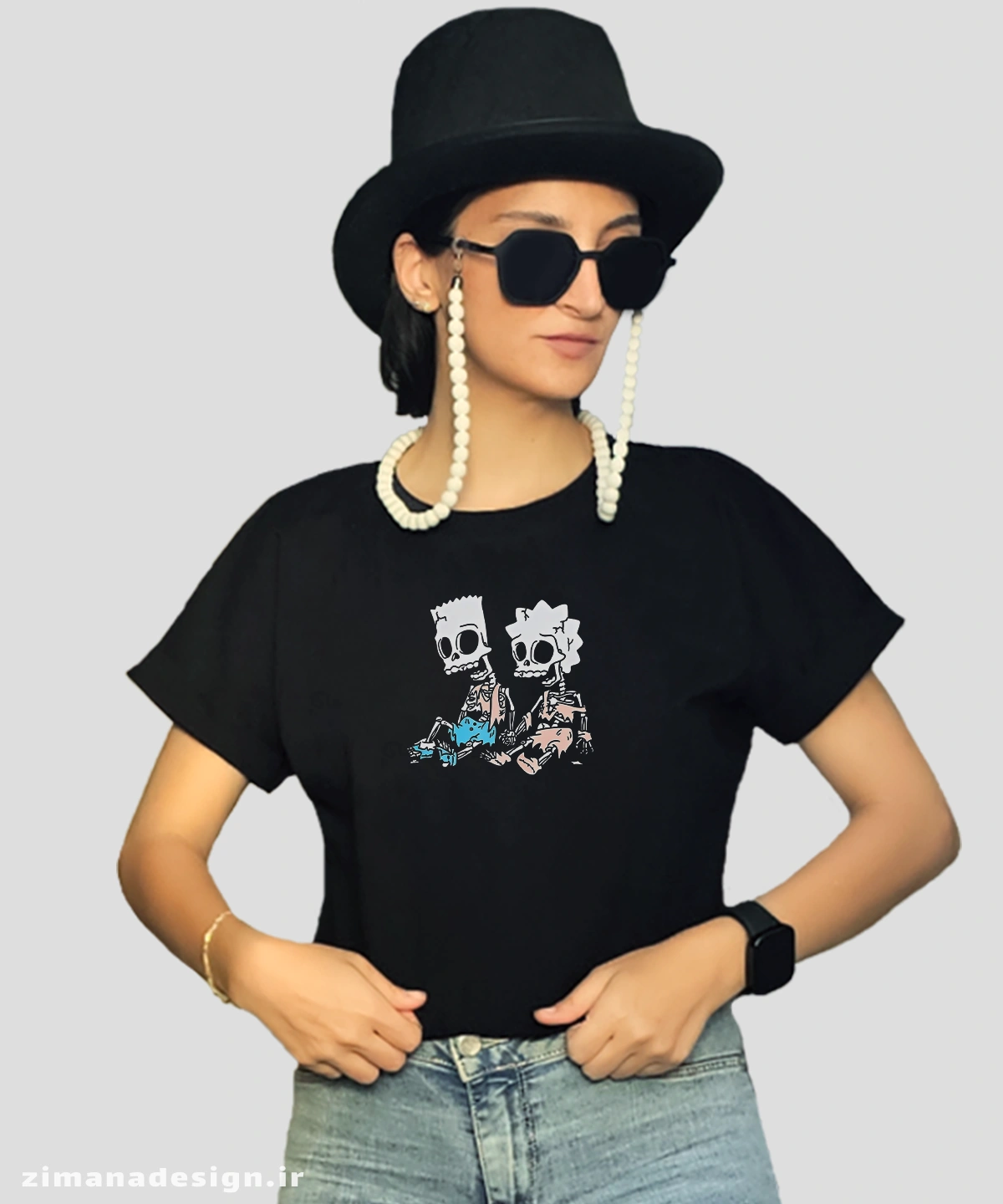 zimanaproduct-0106-c-b2 کراپ زنانه مدل سیمپسون ها - Image 1