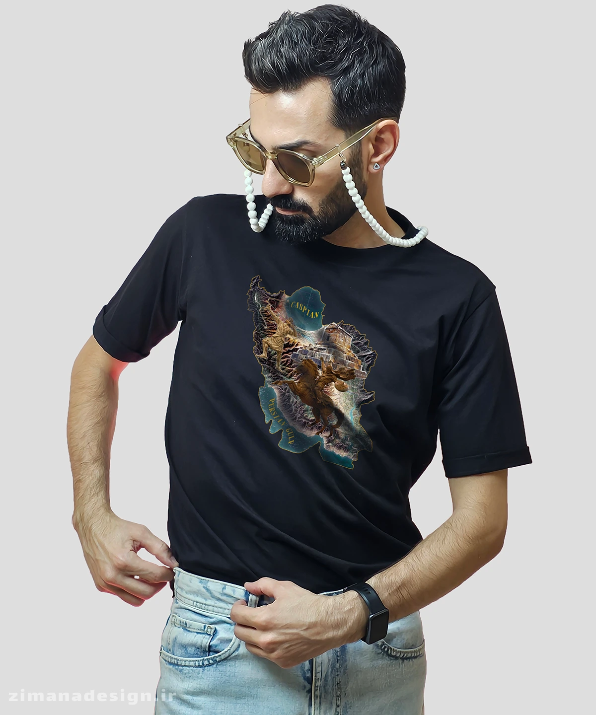 zimanaproduct-0777-b-b0 تیشرت مردانه و زنانه طرح ایران کد 777 - Image 1