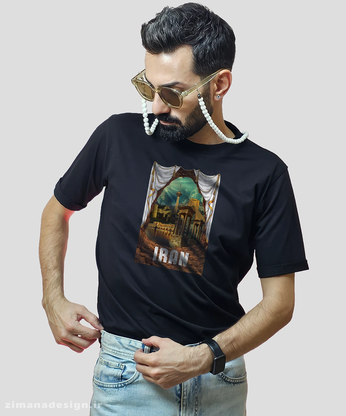 zimanaproduct-0778-b-b0 تیشرت مردانه و زنانه طرح ایران کد 778 - Image 1