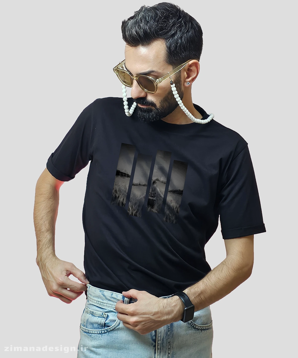 zimanaproduct-0783-b-b0 تیشرت مردانه و زنانه مدل آهنگ باد پیچید تو مزرعه ی گندم از سورنا کد 783 - Image 1