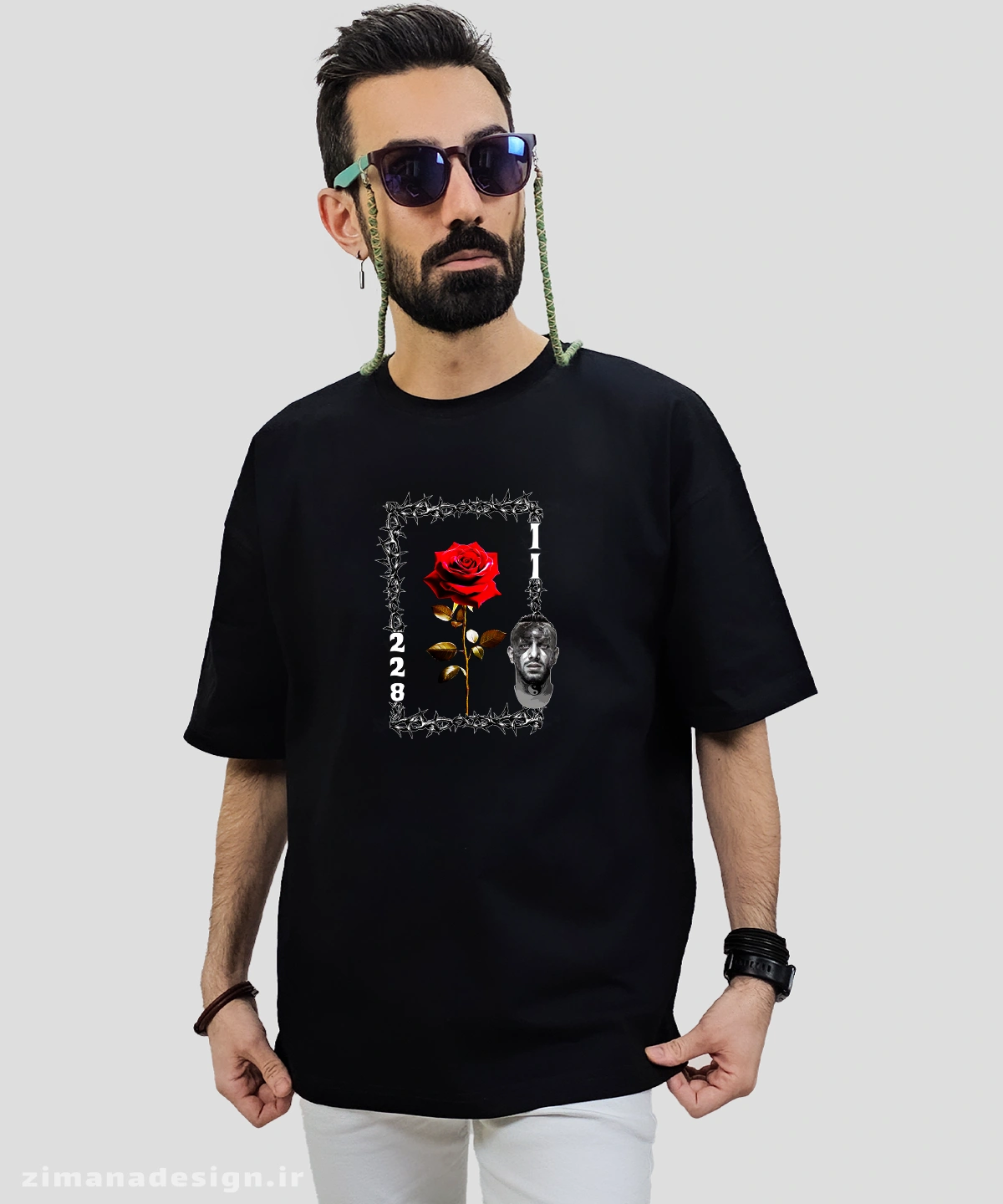 zimanaproduct-0785-l-b1 تیشرت لش مردانه و زنانه طرح تتلو کد 785 - Image 1