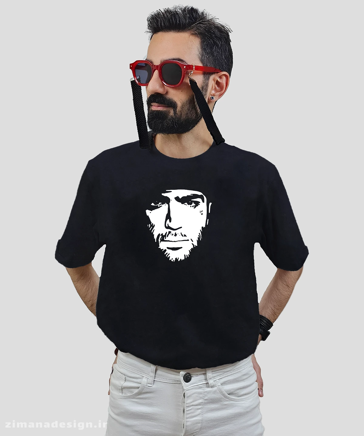 zimanaproduct-0787-b-b0 تیشرت مردانه و زنانه رپ و موزیک طرح حصین ابلیس کد 787 - Image 1