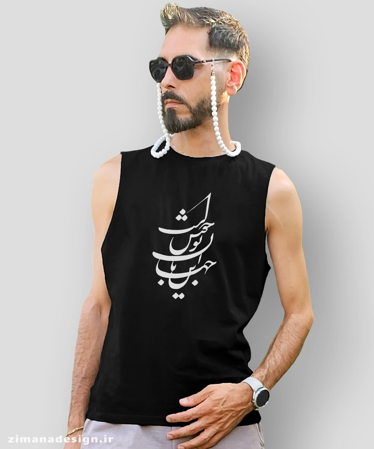 zimanaproduct-0794-t-b1 تاپ مردانه و زنانه تایپوگرافی طرح این جهان با تو خوش است - Image 1