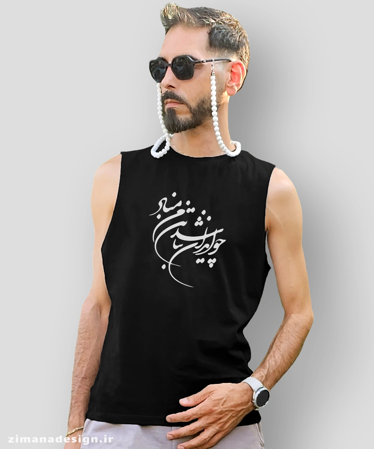 zimanaproduct-0808-t-b1 تاپ مردانه و زنانه تایپوگرافی طرح چو ایران نباشد تن من مباد - Image 1