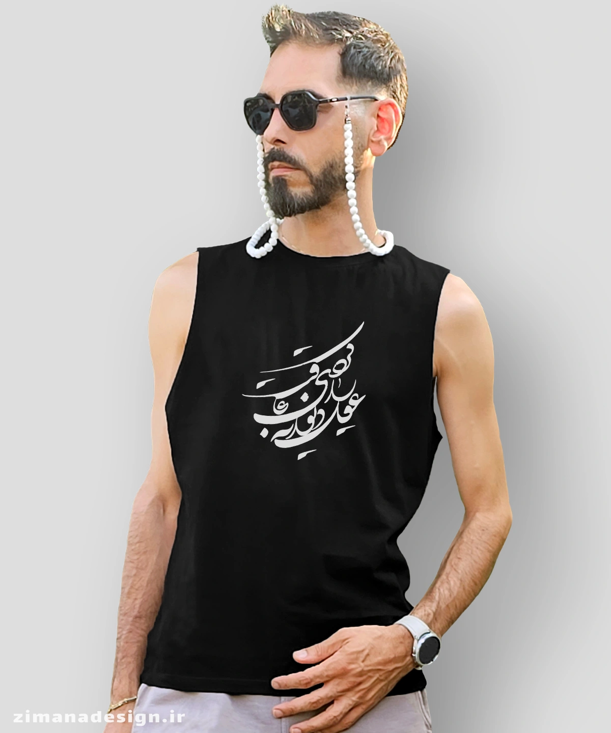zimanaproduct-0818-t-b1 تاپ مردانه و زنانه تایپوگرافی طرح عقل را دیوانه کردی عاقبت - Image 1
