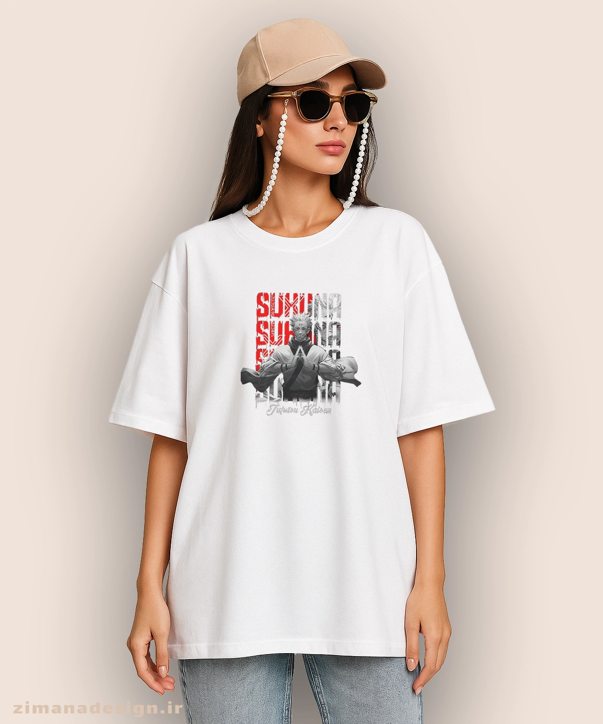 zimanaproduct-0898-l-w تیشرت لش مردانه و زنانه طرح جوجوتسو کایزن شخصیت سوکونا کد 898 - Image 1
