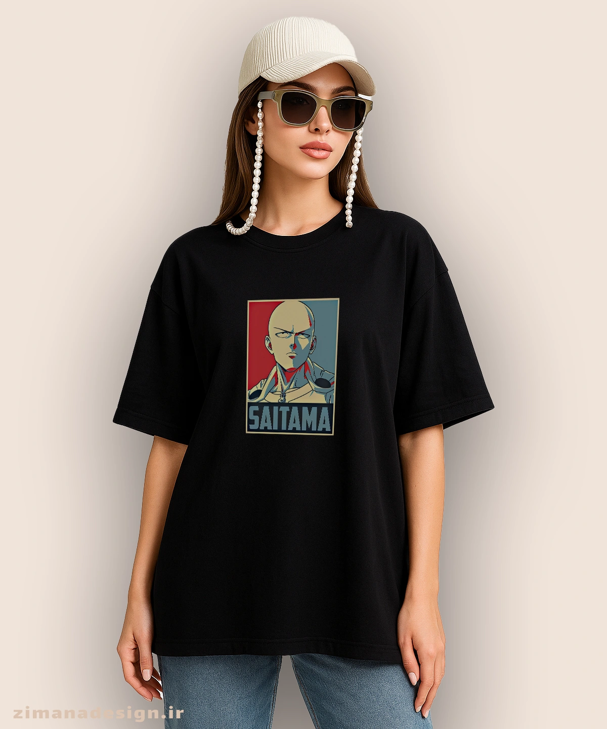 zimanaproduct-0901-l-b4 تیشرت لش مردانه و زنانه طرح وان پانچ من شخصیت سایتاما کد 901 - Image 1