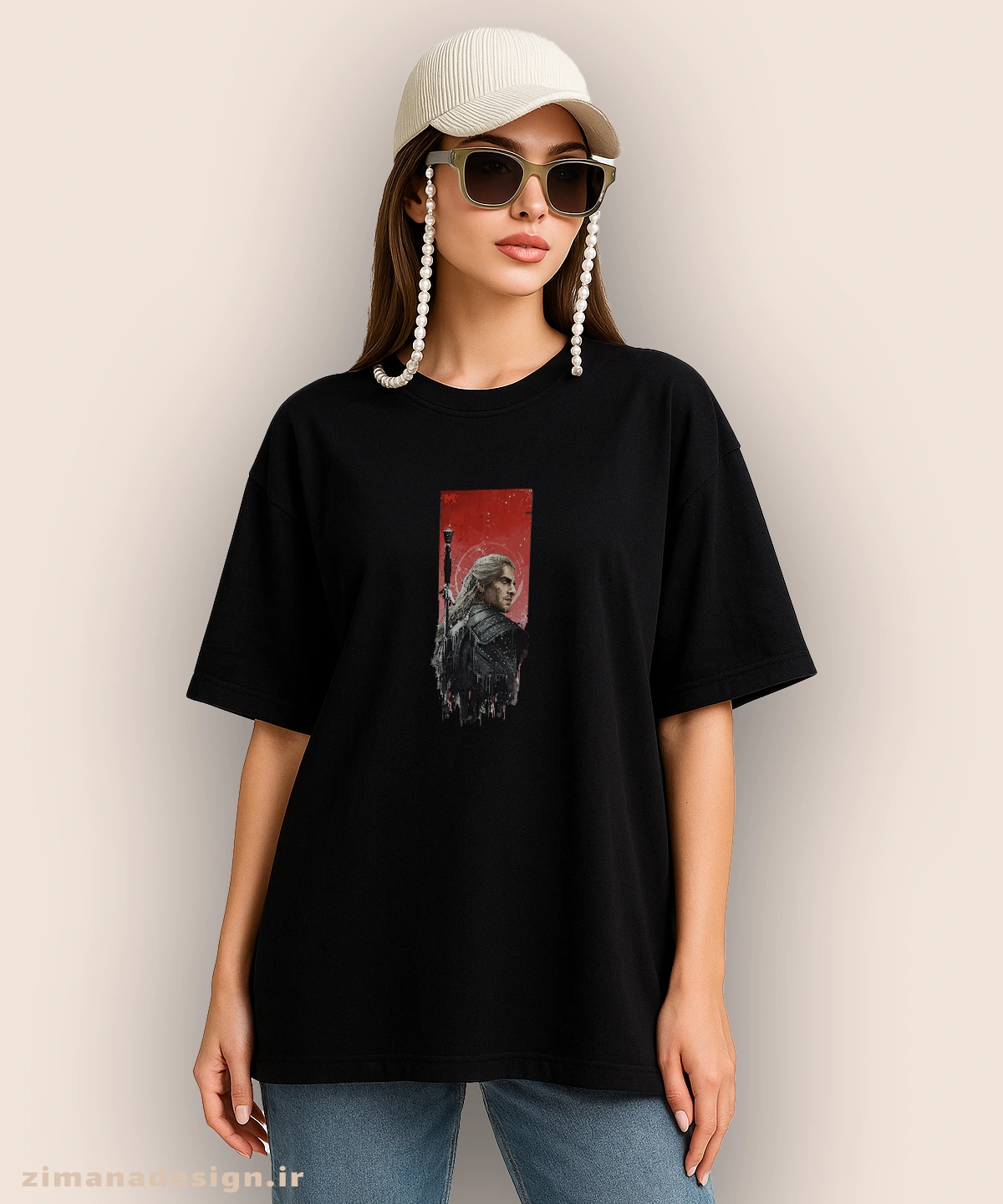 zimanaproduct-0923-l-b4 تیشرت لش مردانه و زنانه طرح ویچر شخصیت گرالت کد 923 - Image 1