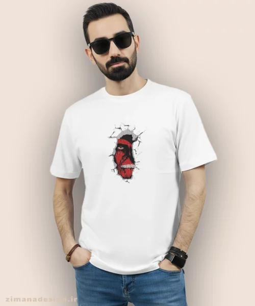 تیشرت مردانه و زنانه طرح اتک آن تایتان 927 - Image 3