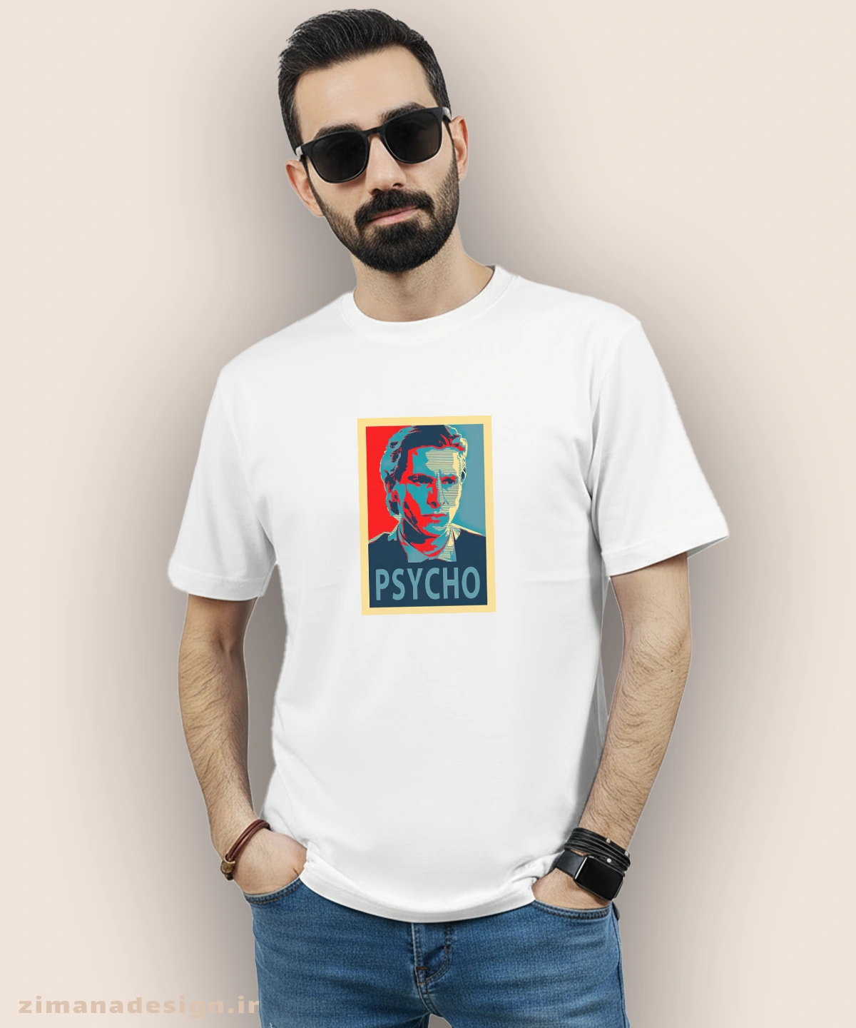 zimanaproduct-0936-b-w3 تیشرت مردانه و زنانه طرح روانی آمریکایی شخصیت پاتریک بیتمن کد 936 - Image 1