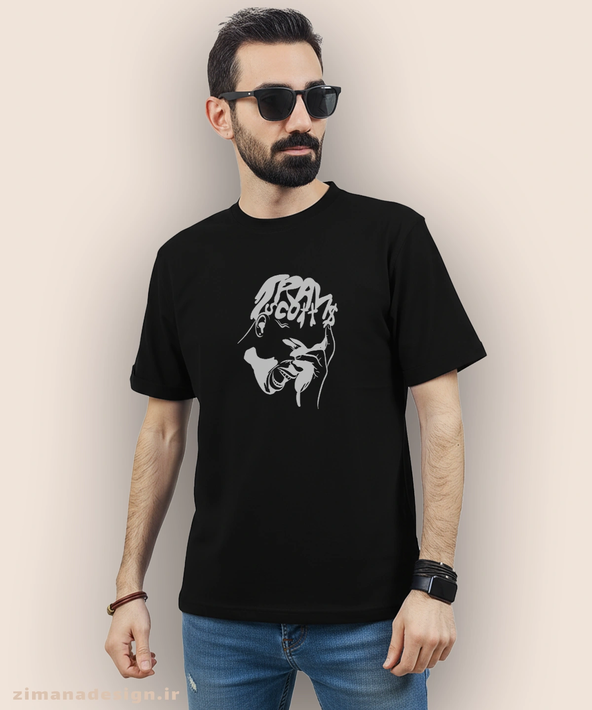 zimanaproduct-0991-b-b3 تیشرت مردانه و زنانه طرح تراویس اسکات کد 991 - Image 1