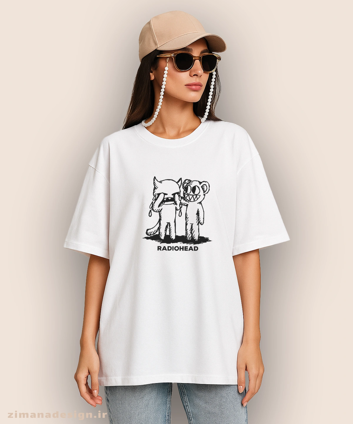 zimanaproduct-0992-l-w تیشرت لش مردانه و زنانه طرح رادیوهد کد 992 - Image 1