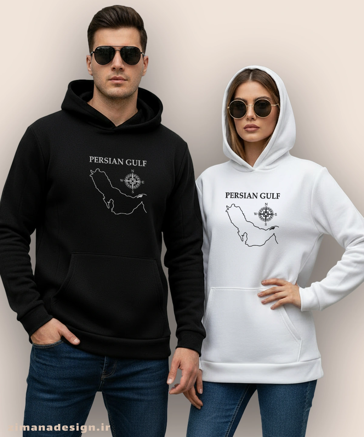 zimanaproduct-1013-h-bw2 هودی مردانه و زنانه اصیل ایرانی طرح خلیج فارس کد 1013 - Image 1
