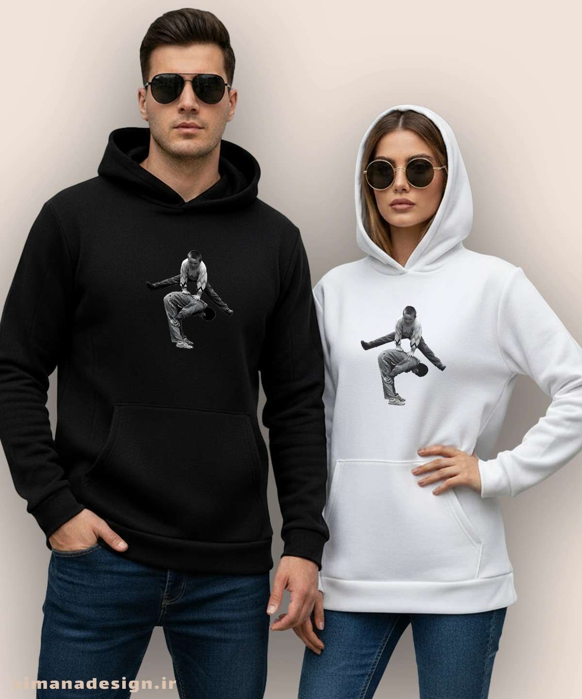 zimanaproduct-1027-h-bw2 هودی مردانه و زنانه نوستالژی طرح بازی محلی تازادان - Image 1