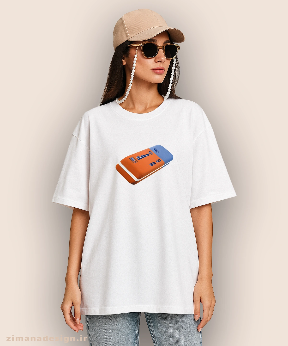 zimanaproduct-1031-l-w تیشرت لش مردانه و زنانه نوستالژی طرح پاک کن - Image 1